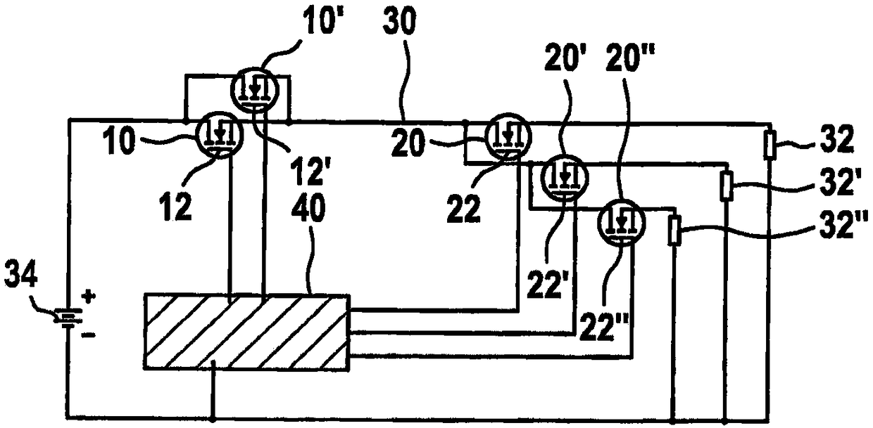 Switching device and method for running the switching device and motor vehicle electrical system