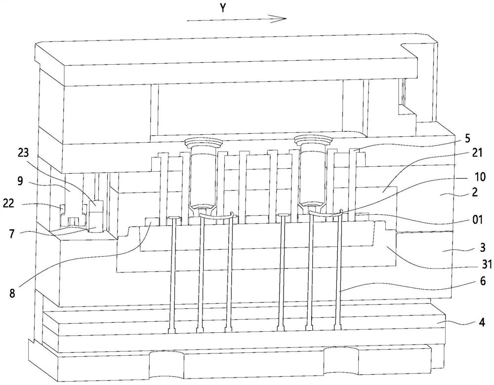 Injection mold for automobile thin-wall cylindrical part and ejection method