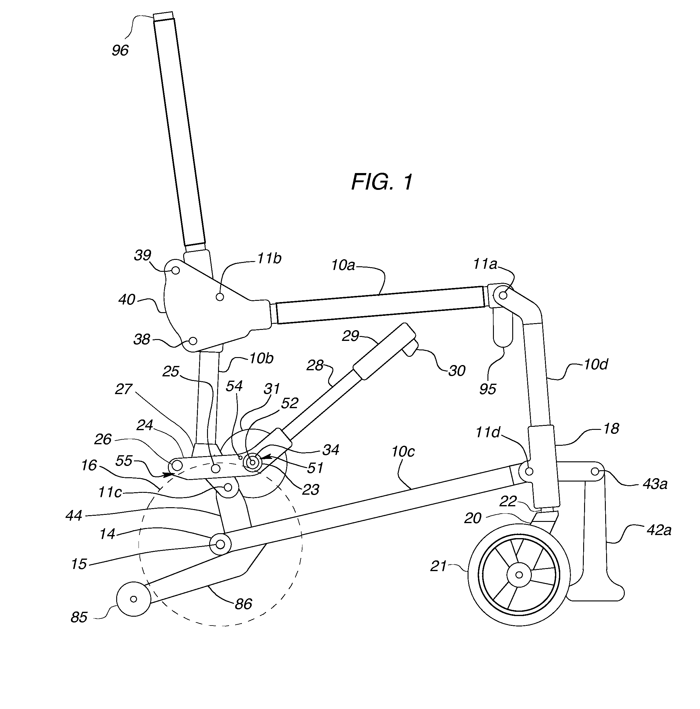 Lightweight folding motorized chair with mechanical traction steering and braking