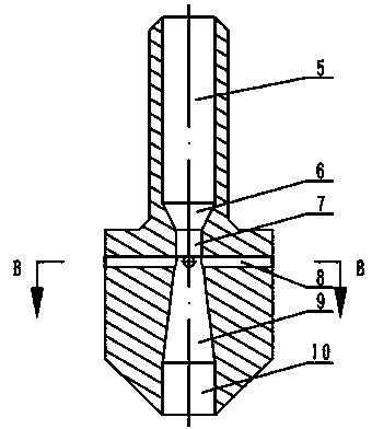 Multistage atomization gas-liquid two-phase large-caliber mist nozzle