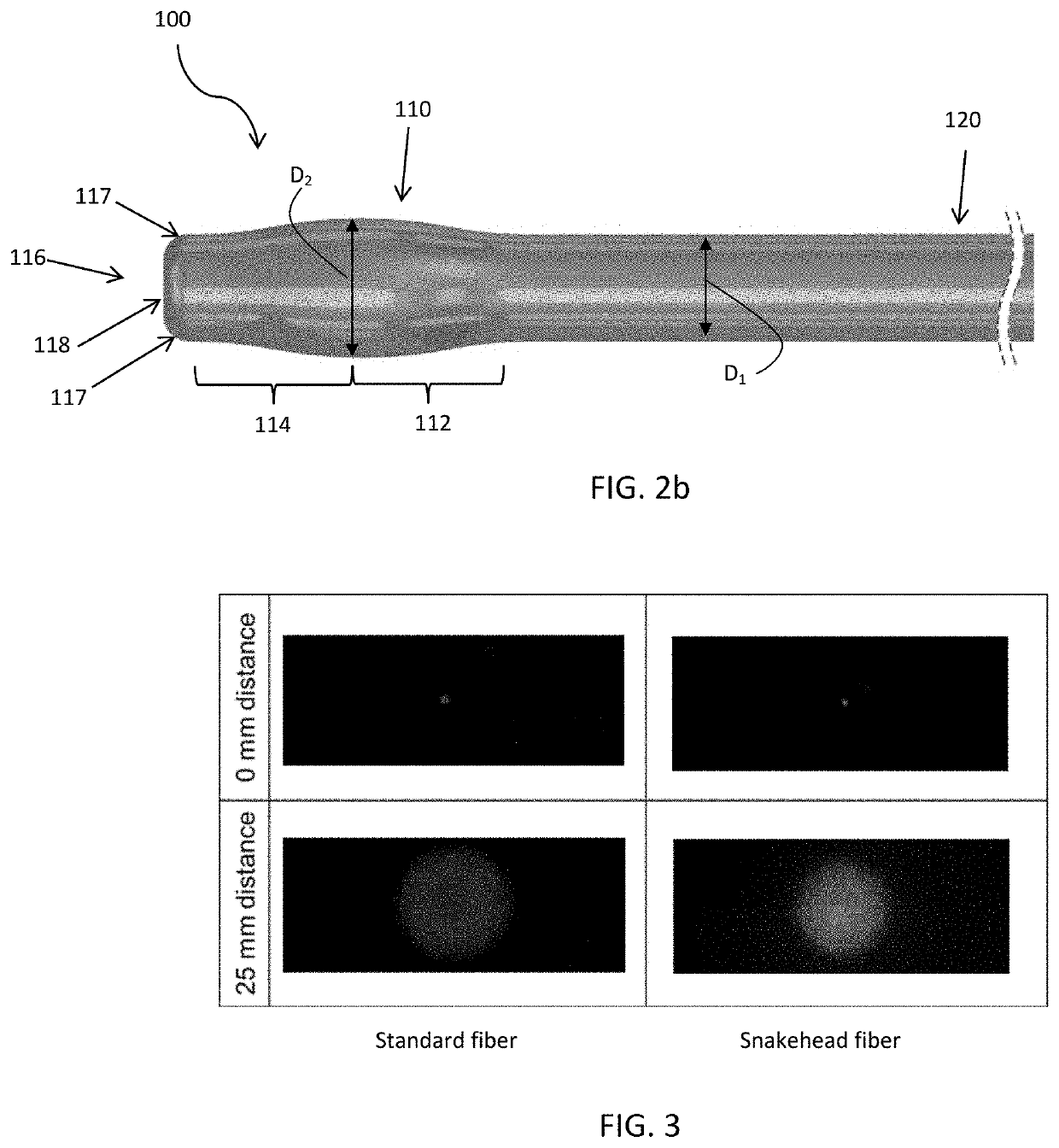 Optical fiber with modified distal end