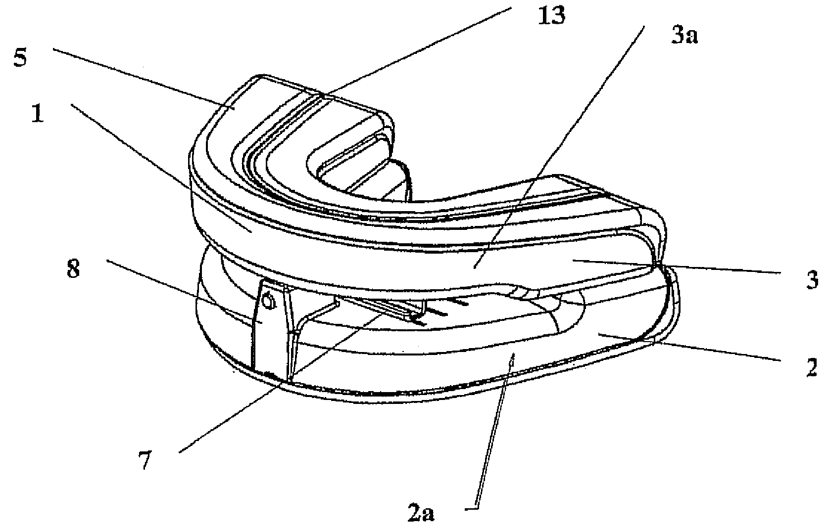 Continously adjustable mandibular protrusion splint for treating snoring and obstructive sleep apnoea