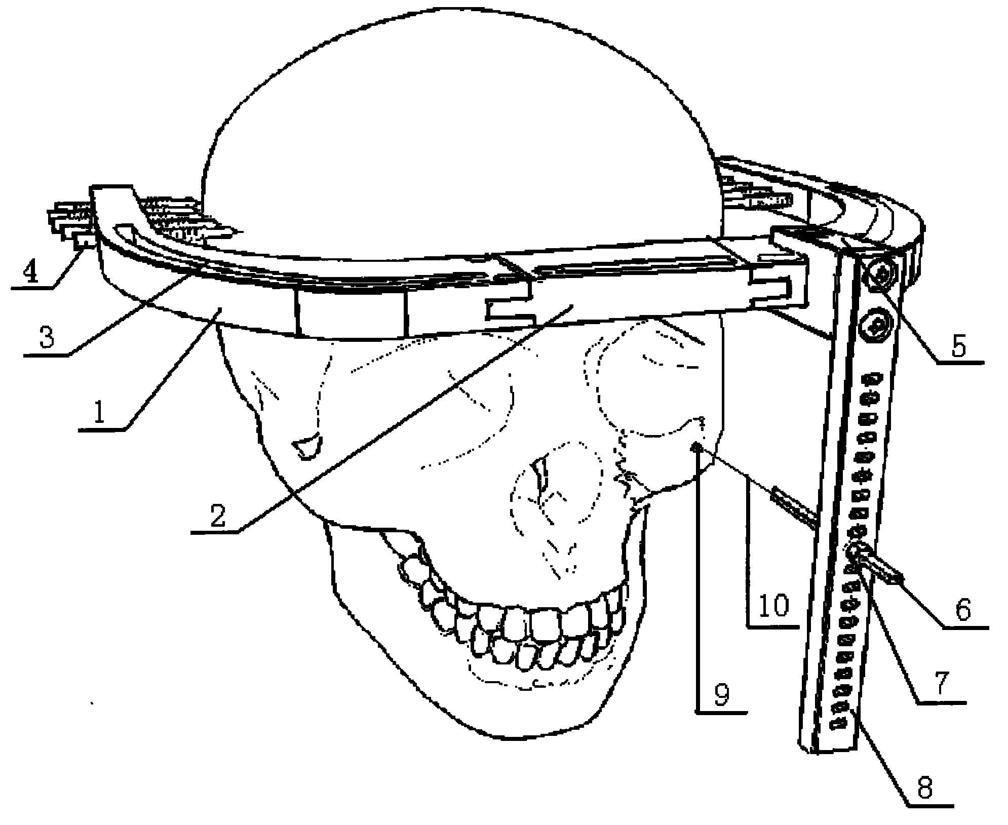 Adjustable mid-face bone tractor and design method thereof