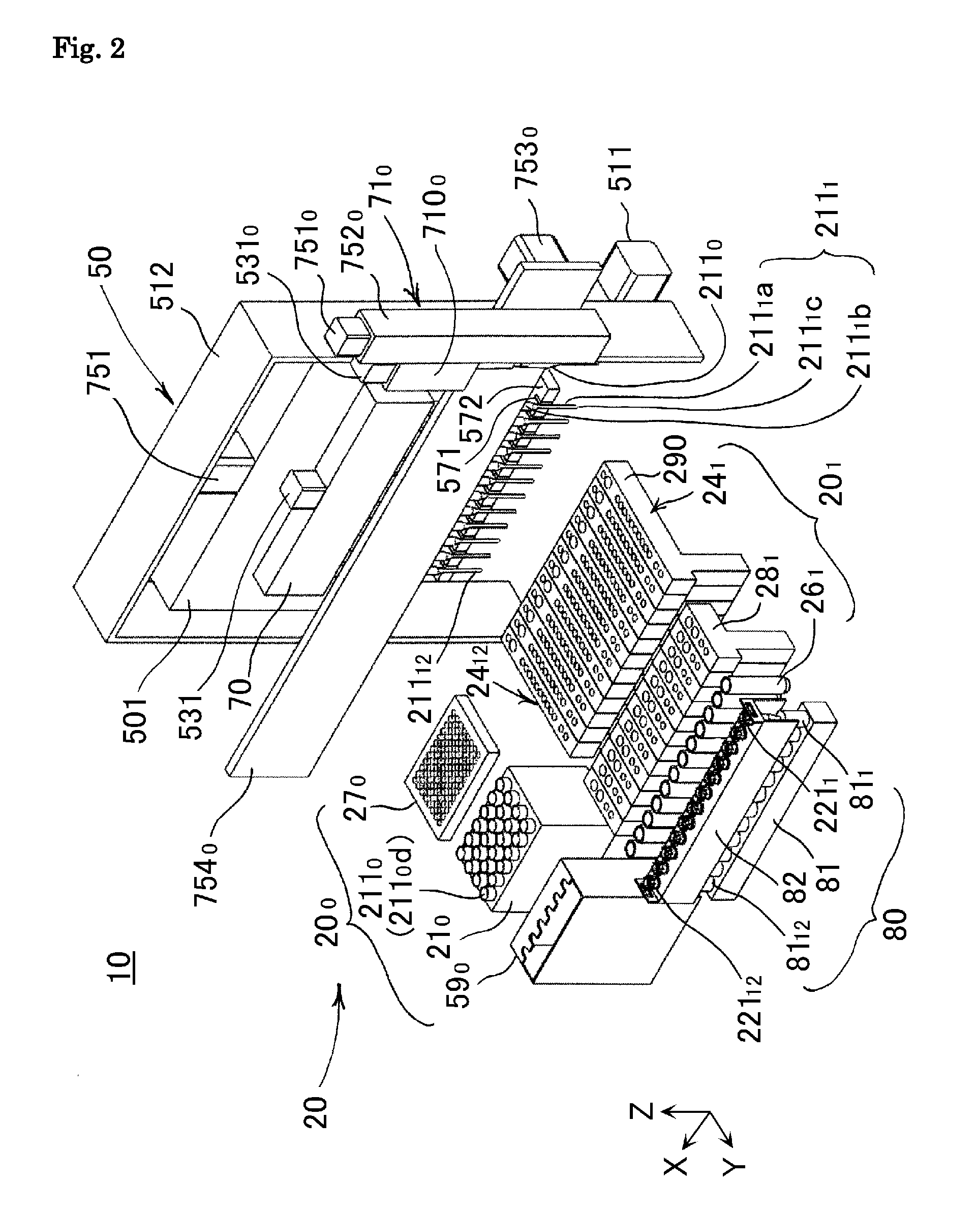 Linear movement type reaction treatment apparatus and method thereof