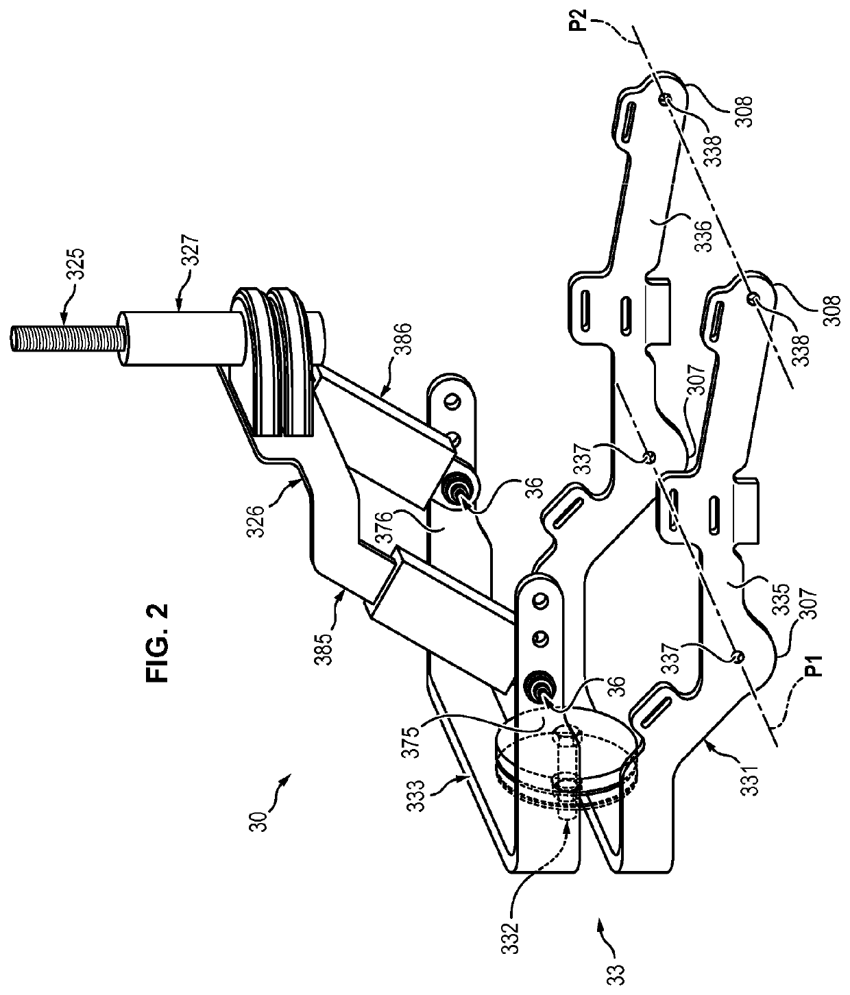 Exoskeleton sub-assembly and exoskeleton structure including such a sub-assembly