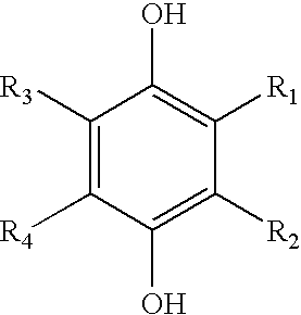 Rubber compositions comprising hydroquinones and the use thereof in golf balls