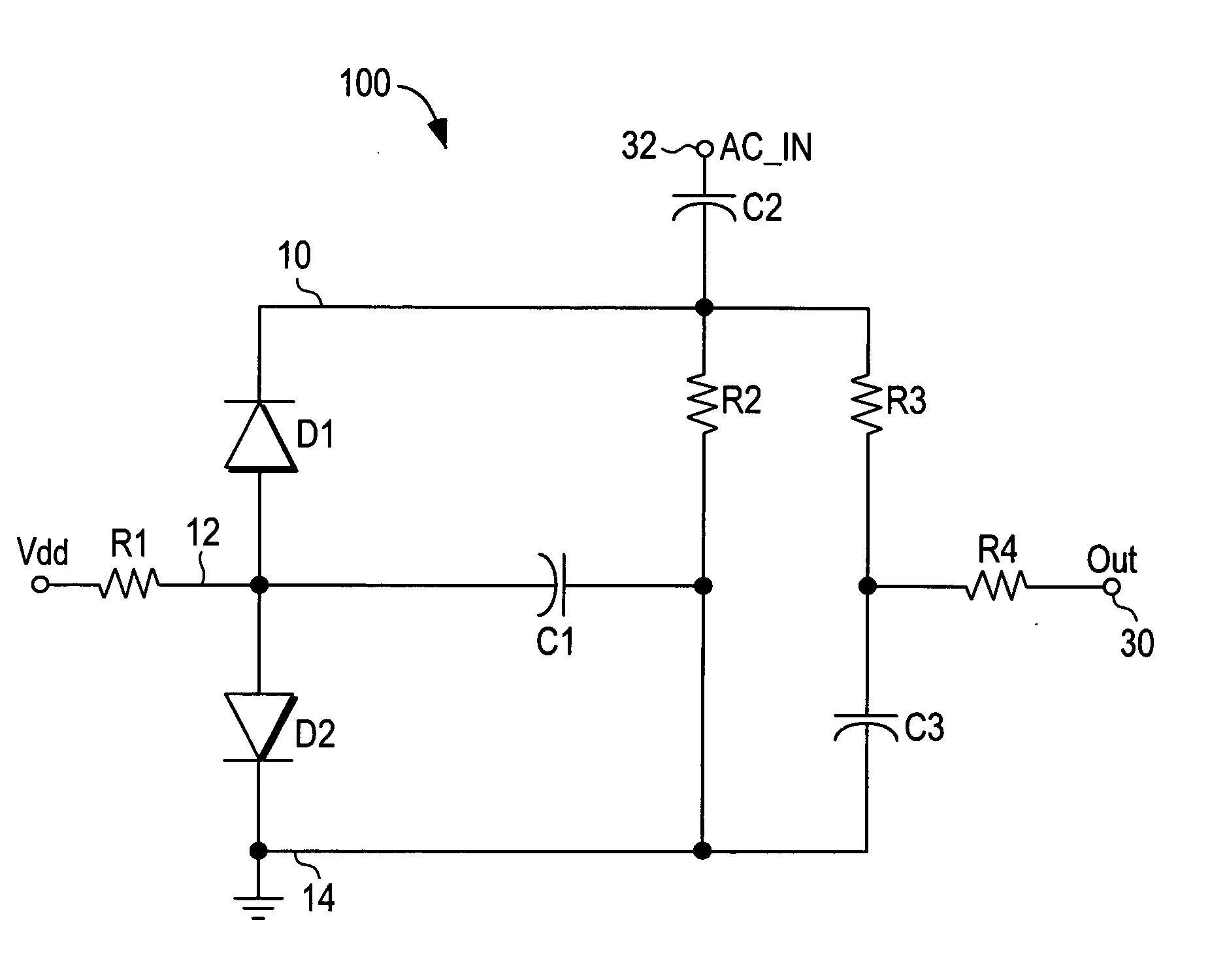 Envelope detector with DC level shifting