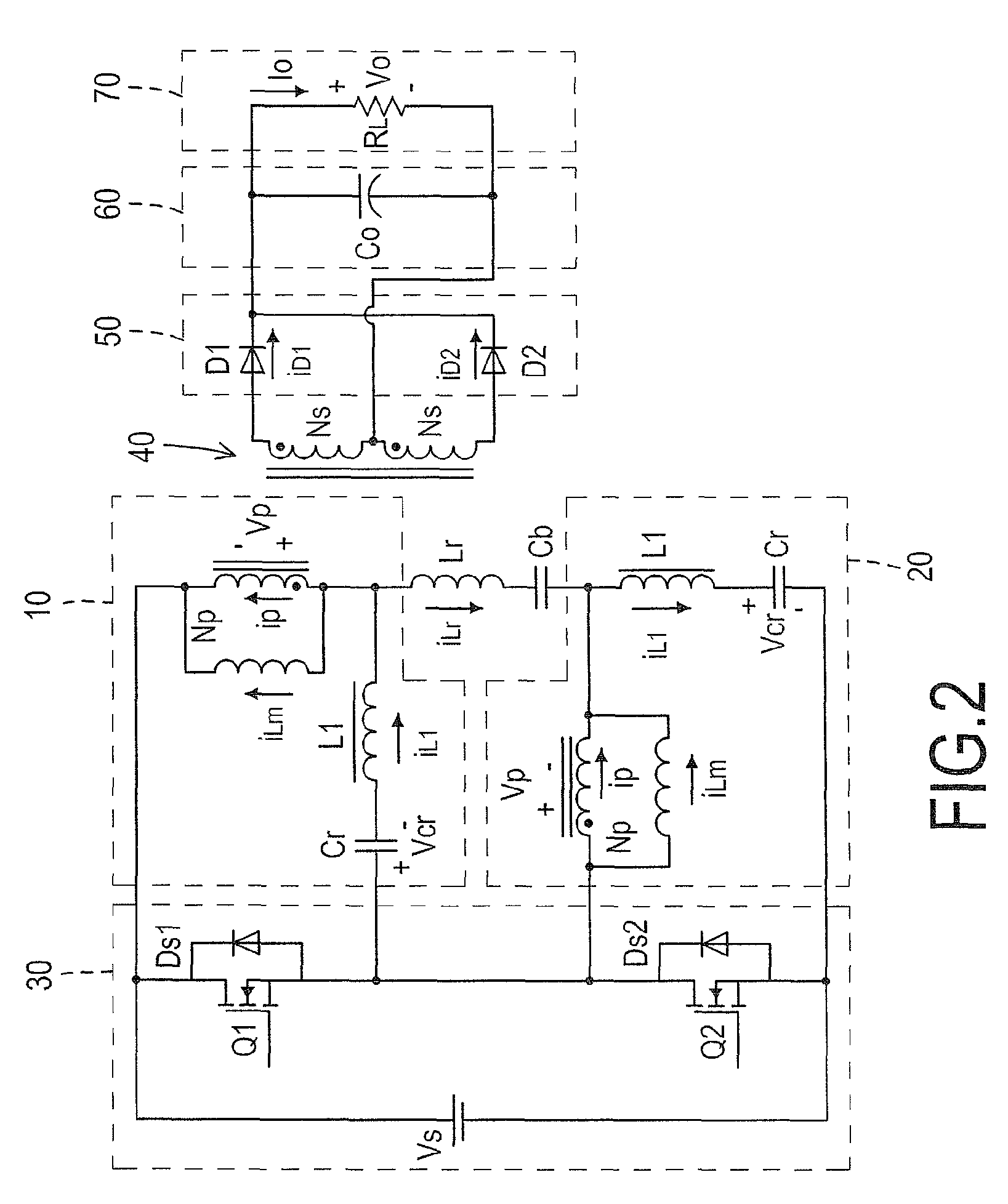 Resonant circuit and resonant power converter with a narrow operating frequency bandwidth