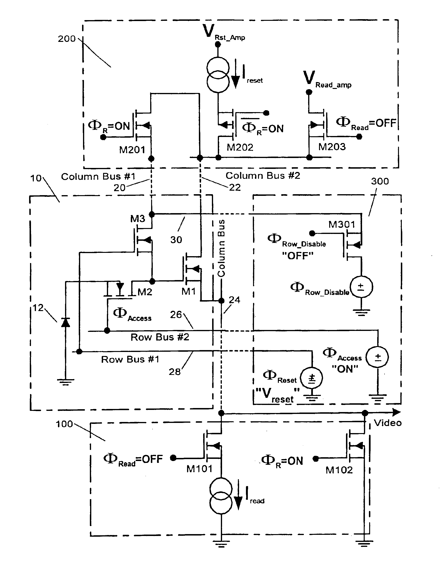 Compact active pixel with low-noise image formation