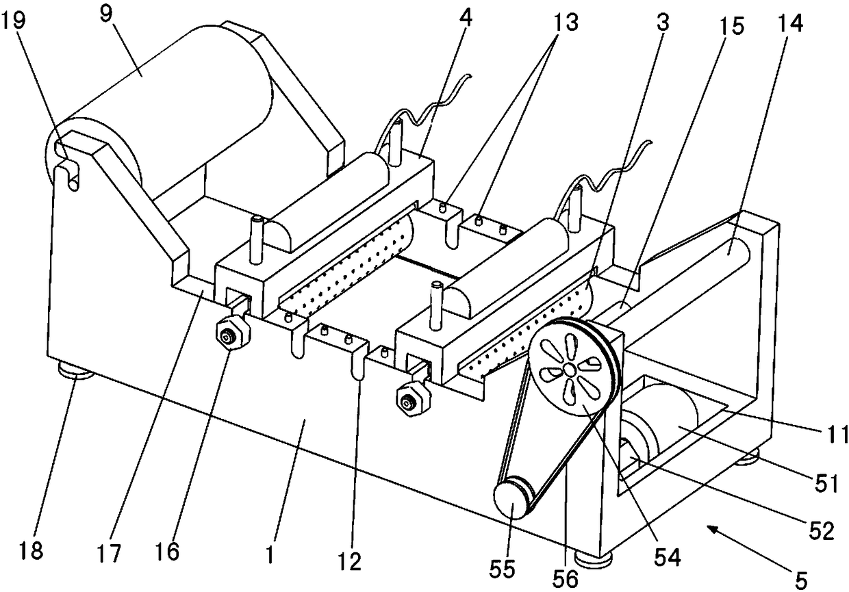 Automatically-rolling fabric drying and dust-removing device