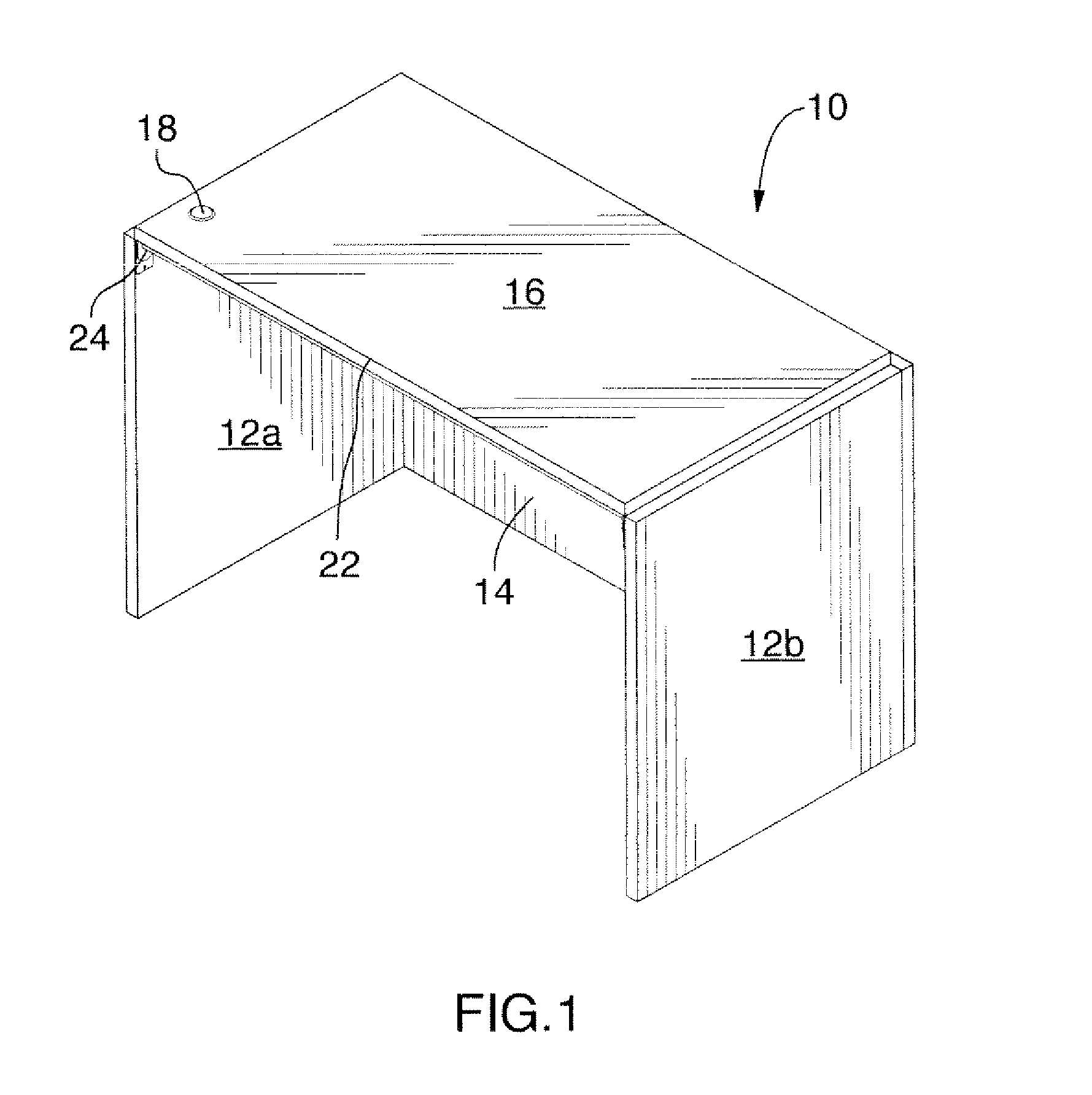 Adjustable work surface with tilt