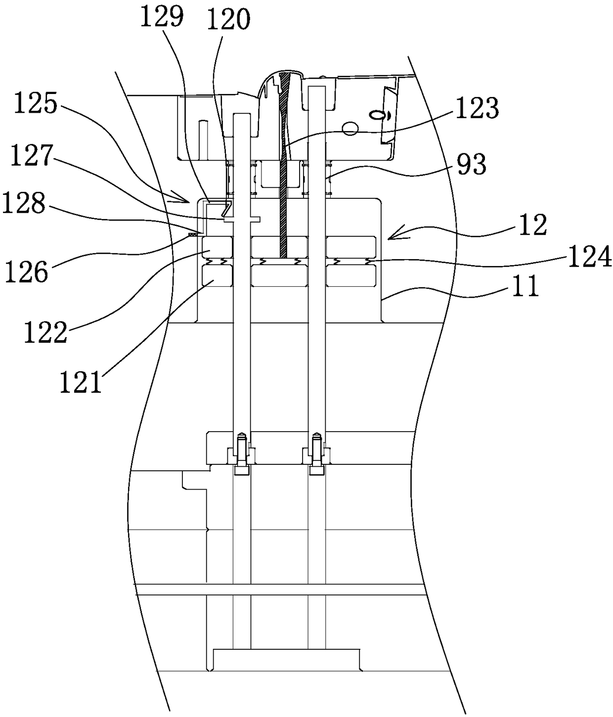 Mold mechanism with popup after ejection in automatic demoulding