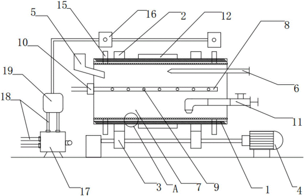 Roller pelletizer for producing controlled-release compound fertilizer with ammonia-acid method