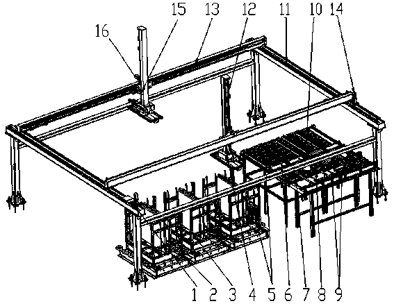 Straight material automatic feeding and distributing device