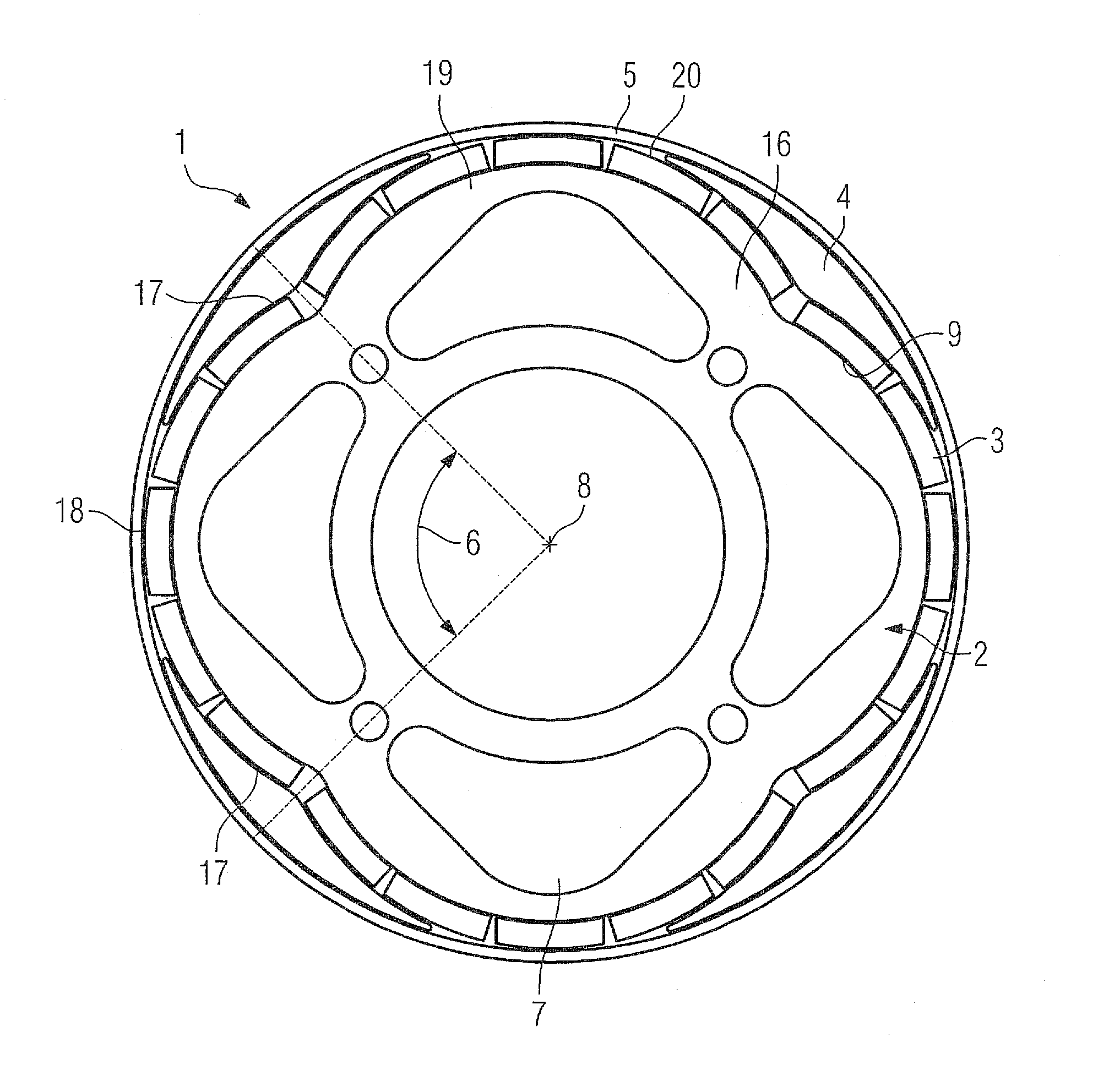 Rotor of a permanent magnet synchronous machine