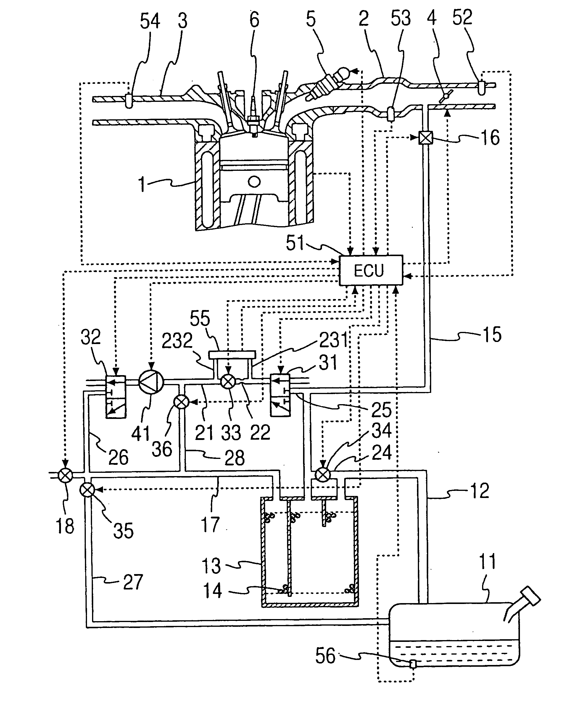 Fuel nature measuring device of internal combustion engine and internal combustion engine having the same