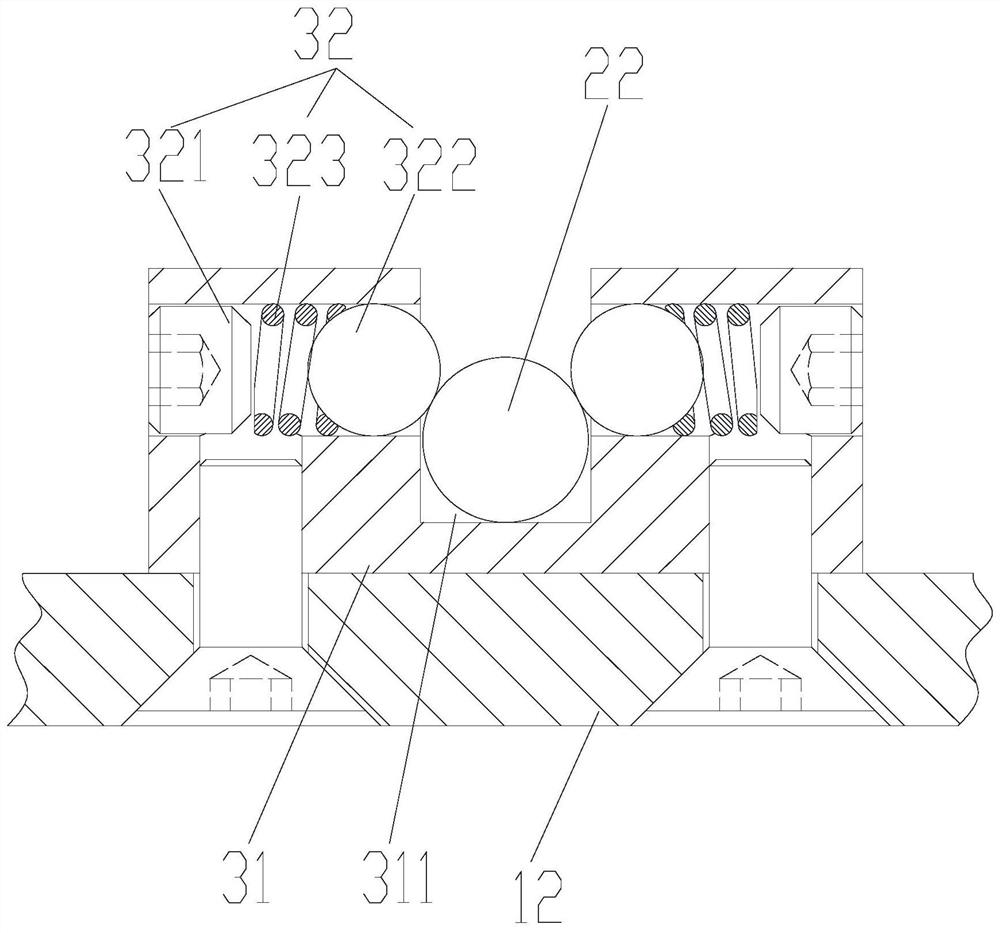 Material pressing device and edge sewing machine with same