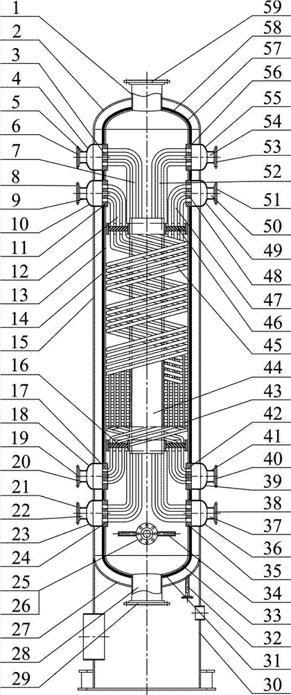 Three-stage regenerative multi-stream winding tube heat exchange equipment for cryogenic liquid nitrogen