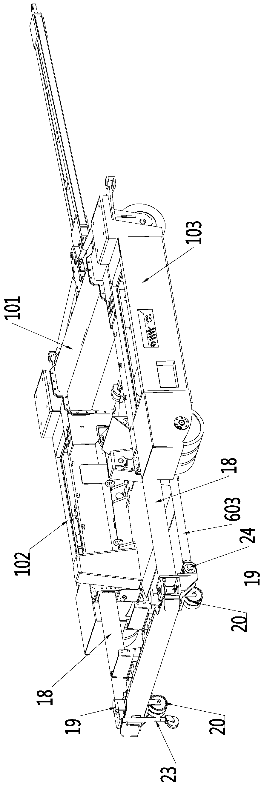 Rapid undercarriage moving equipment and using method