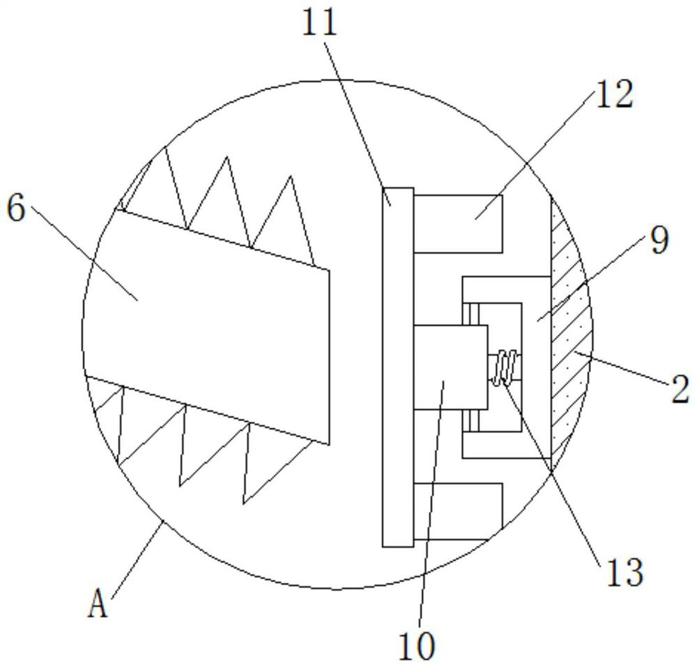 Treatment device capable of automatically cleaning away waste generated during industrial production