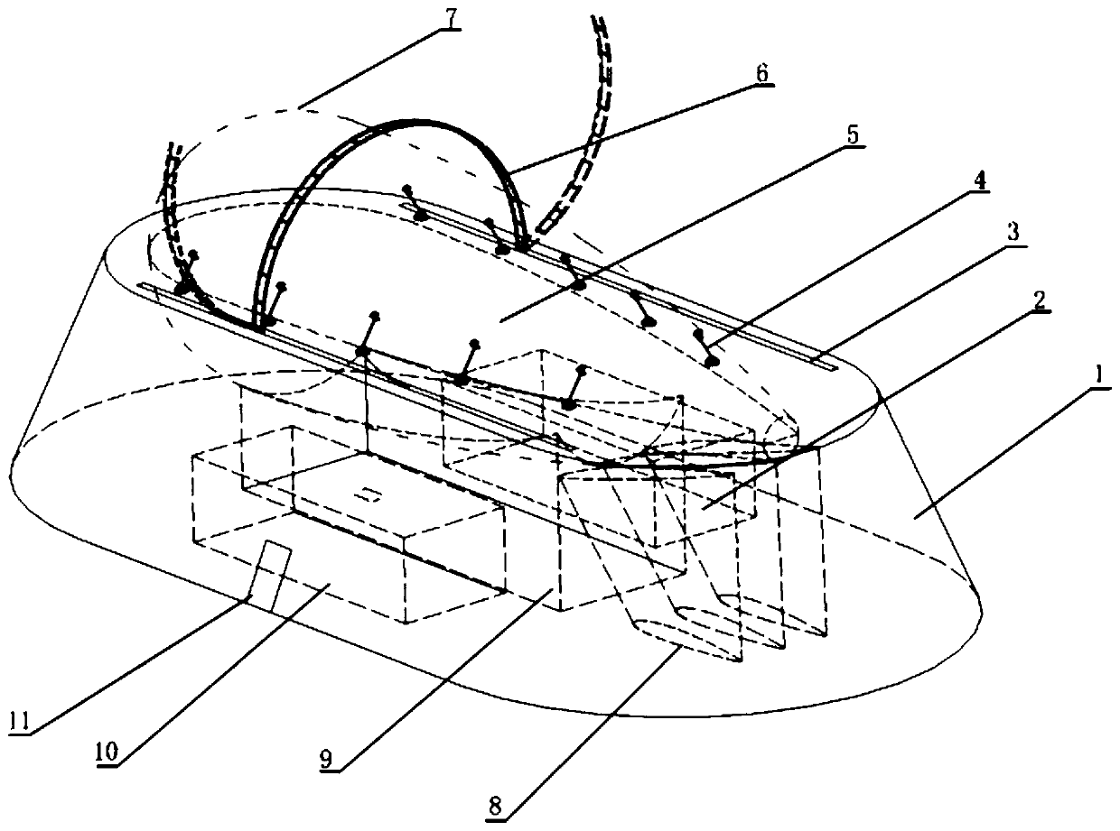 A captive balloon anchoring platform and a use method