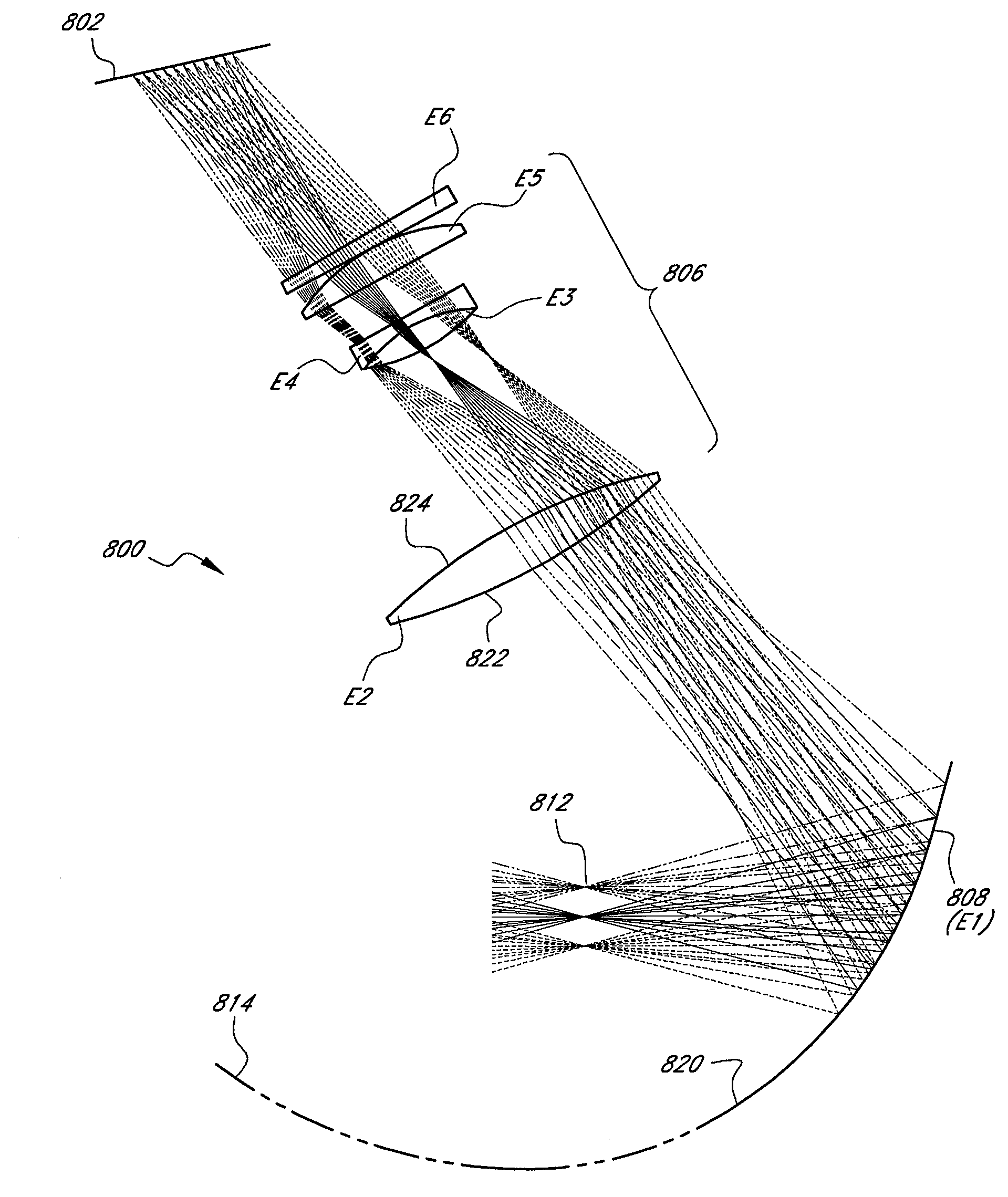 Compact head mounted display devices with tilted/decentered lens element