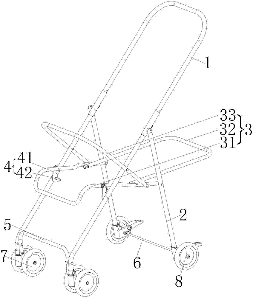 Simple baby stroller frame