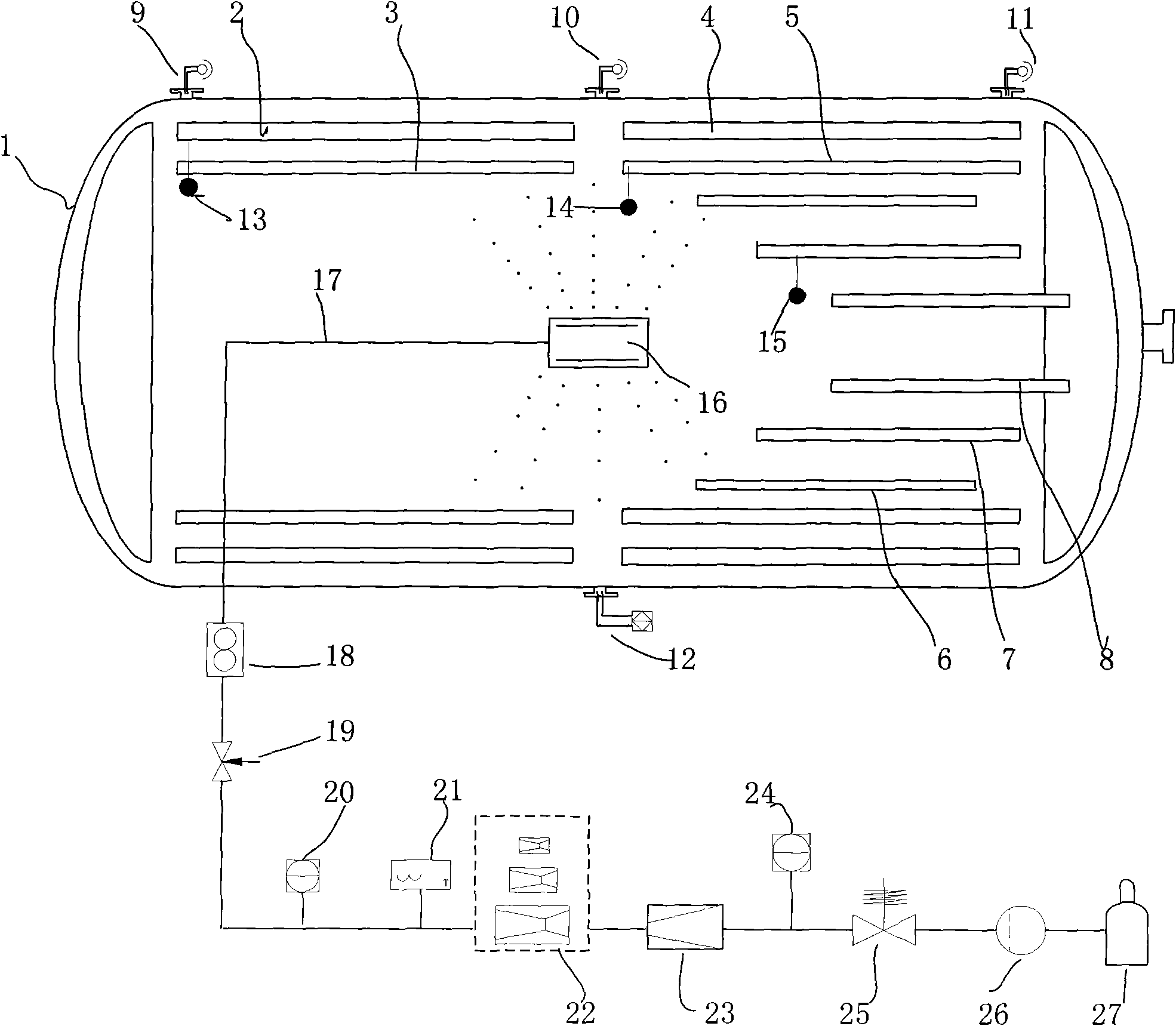 Device and method for measuring built-in low-temperature pumping speed