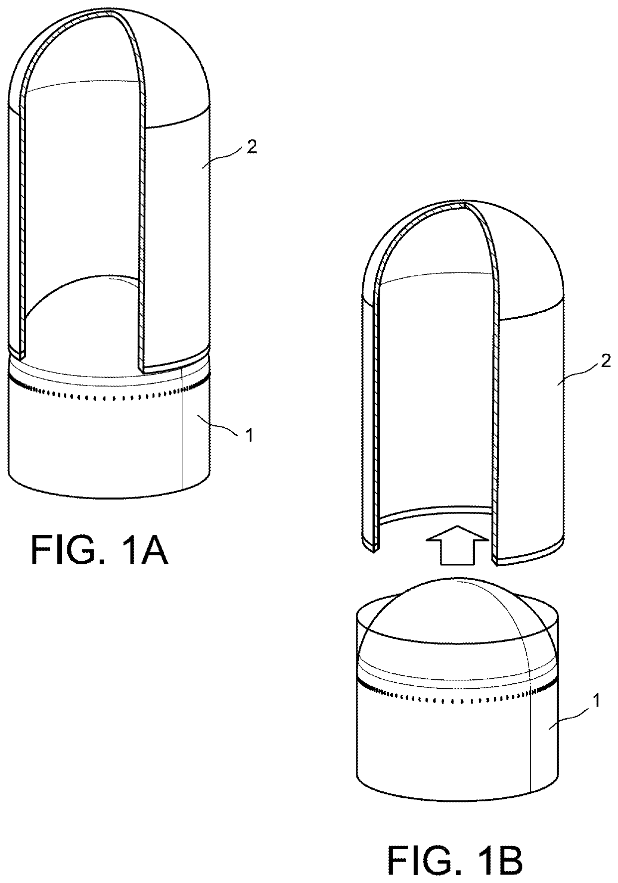 Method and device for the connection and linear separation of two elements stuck together