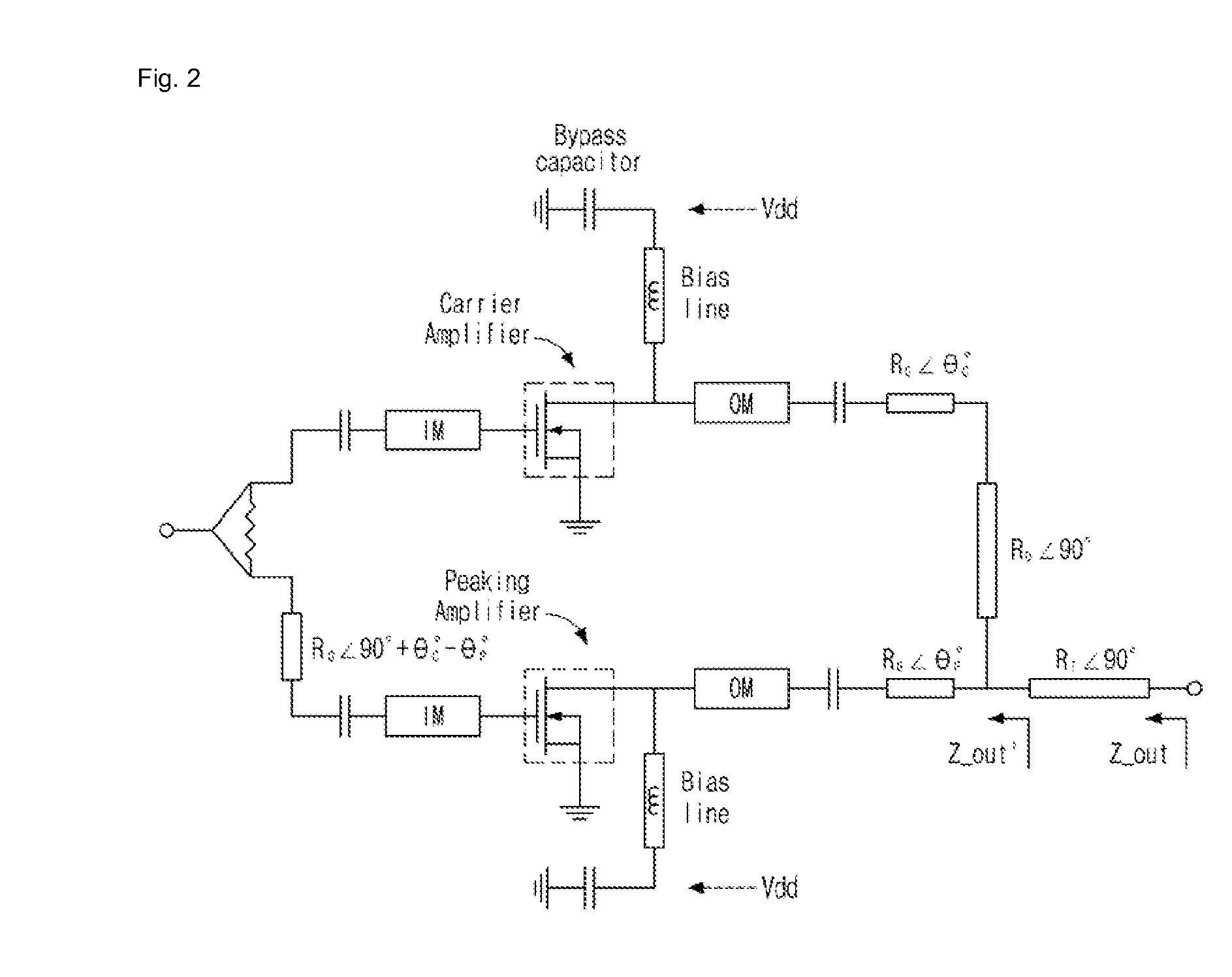 Harmonic tuned doherty amplifier