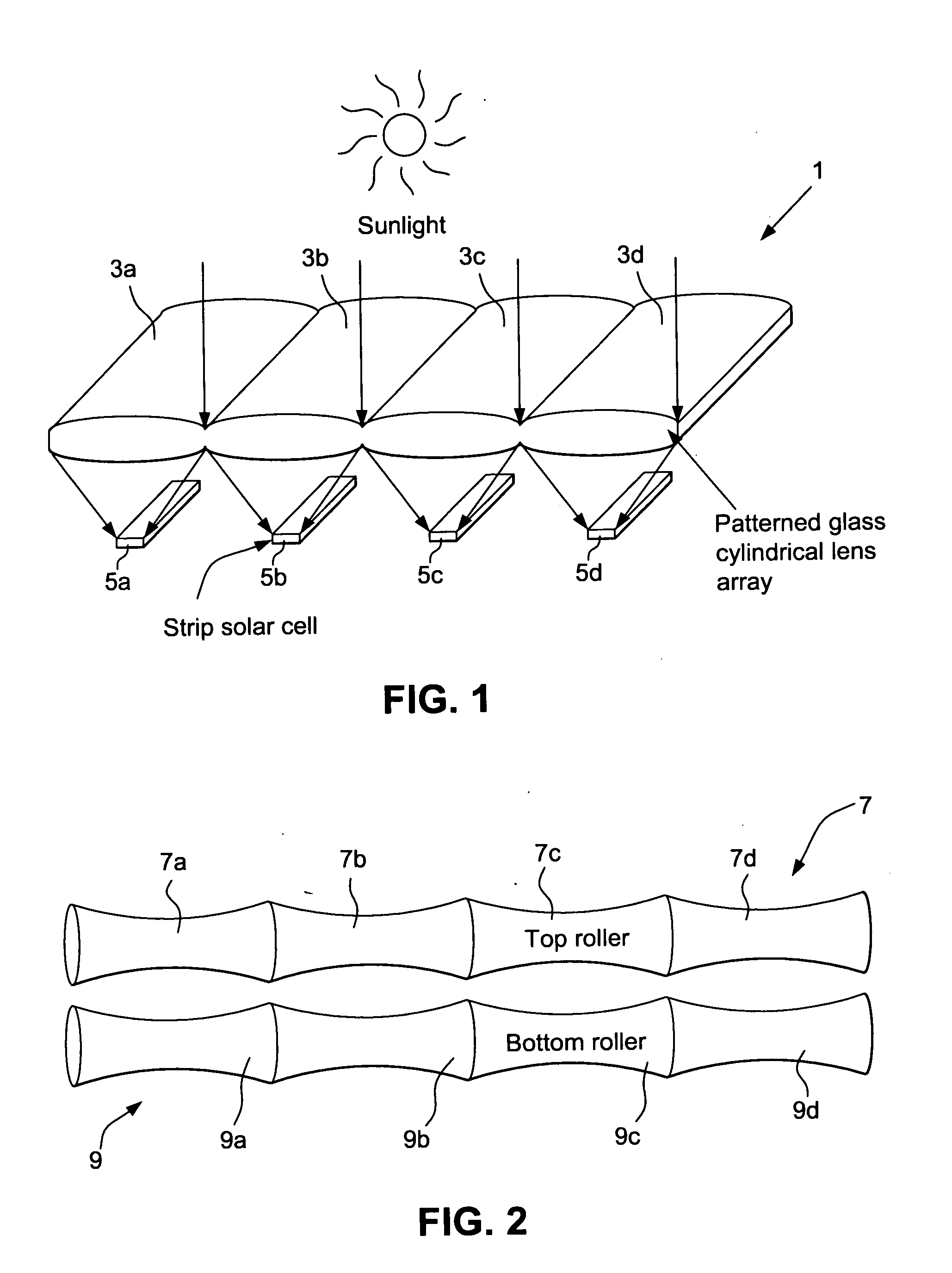 Patterned glass cylindrical lens arrays for concentrated photovoltaic systems, and/or methods of making the same