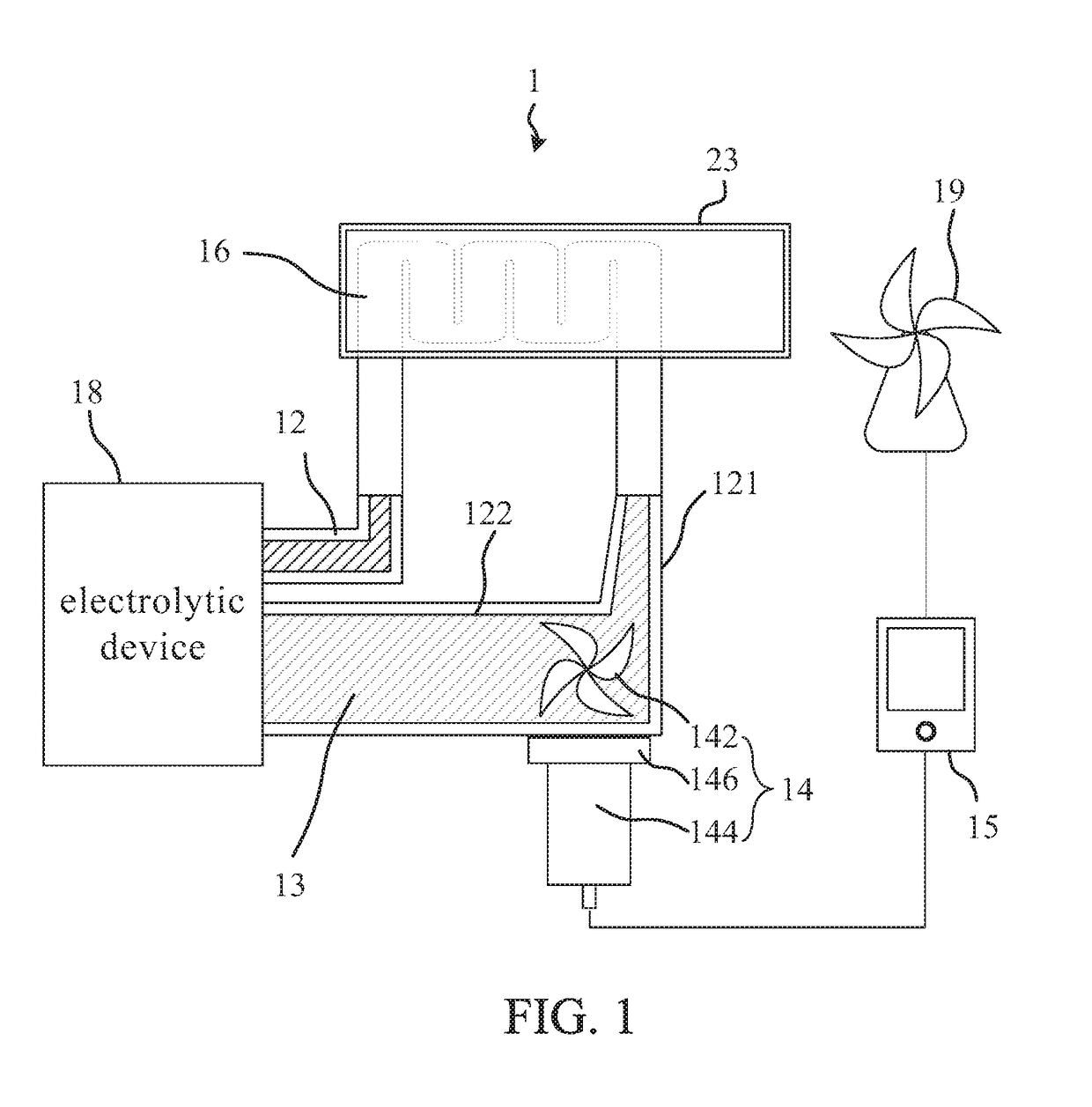 Gas generating apparatus with separated water pump