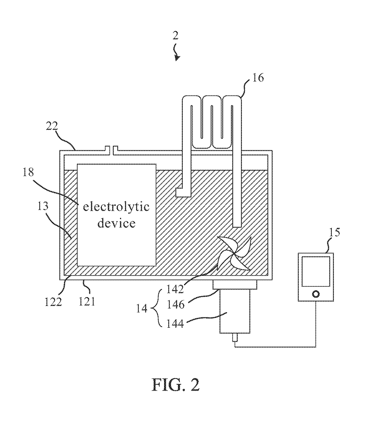 Gas generating apparatus with separated water pump