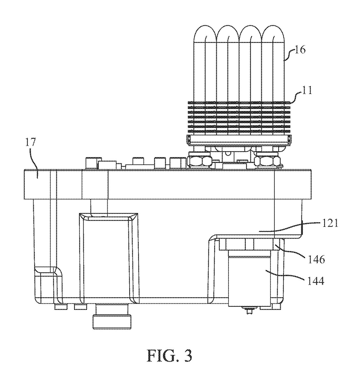 Gas generating apparatus with separated water pump