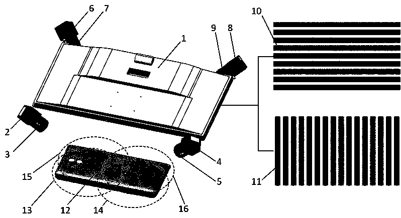 Reflective stripe three-dimensional shape measuring method based on multi-field view splice