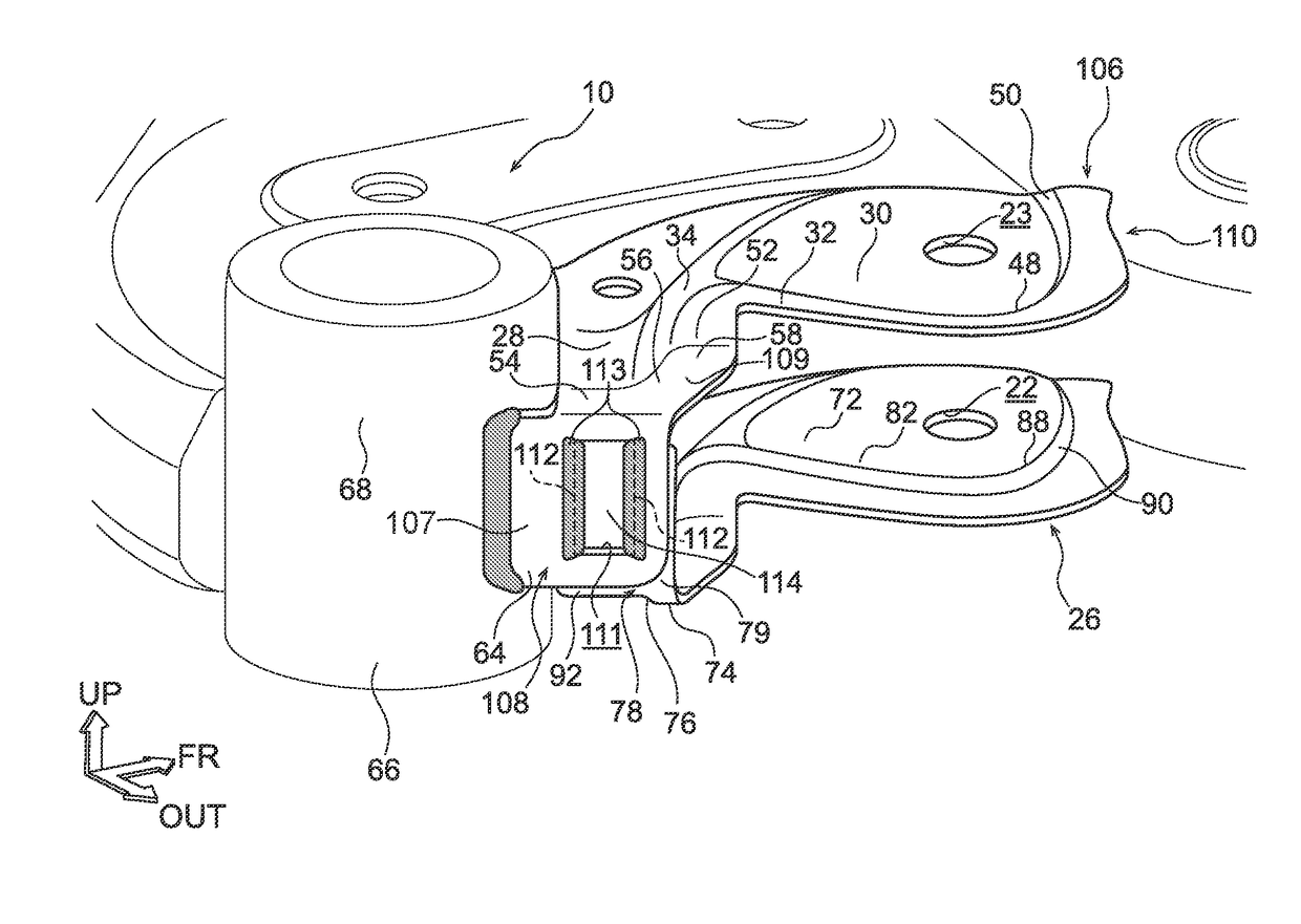 Suspension member lower arm bracket structure