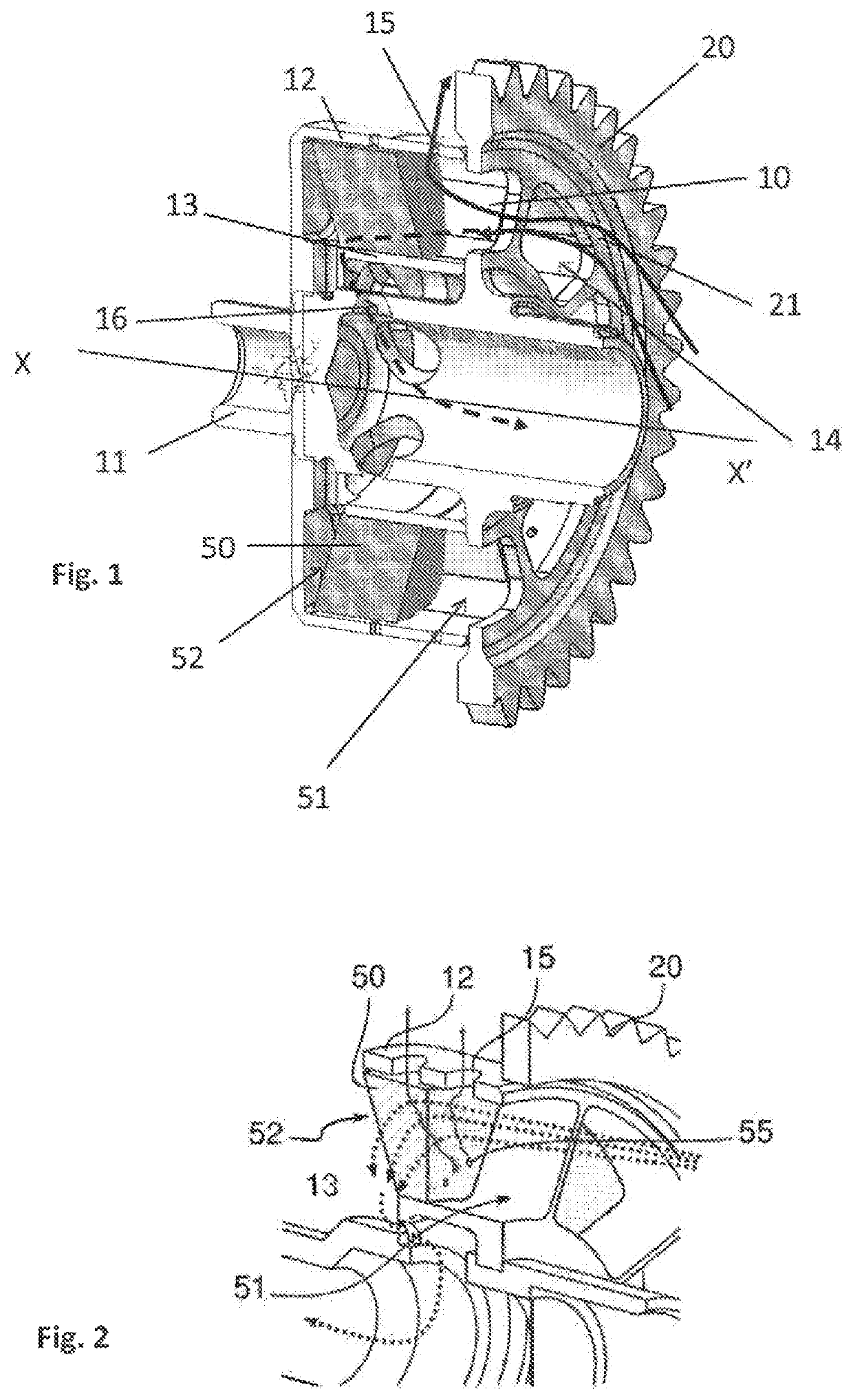 Centrifugal deaerator for a turbomachine