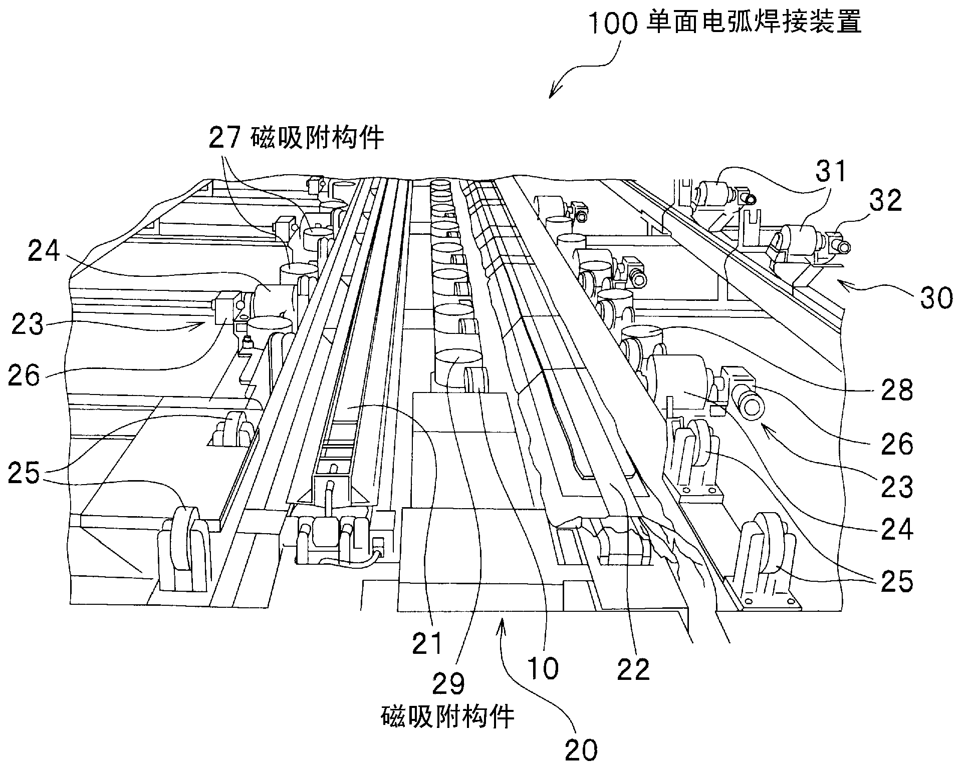 One-side arc welding device