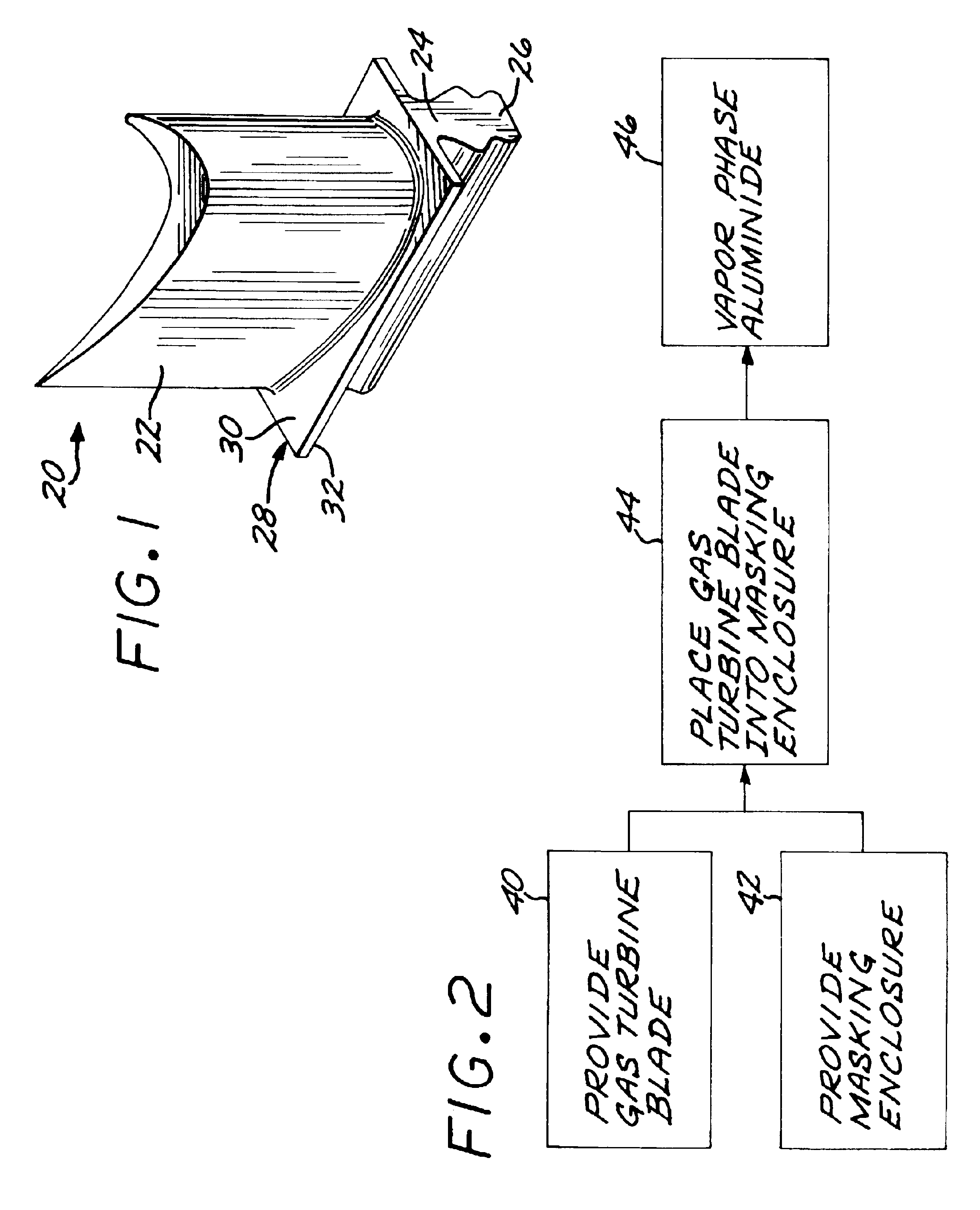 Method for vapor phase aluminiding of a gas turbine blade partially masked with a masking enclosure