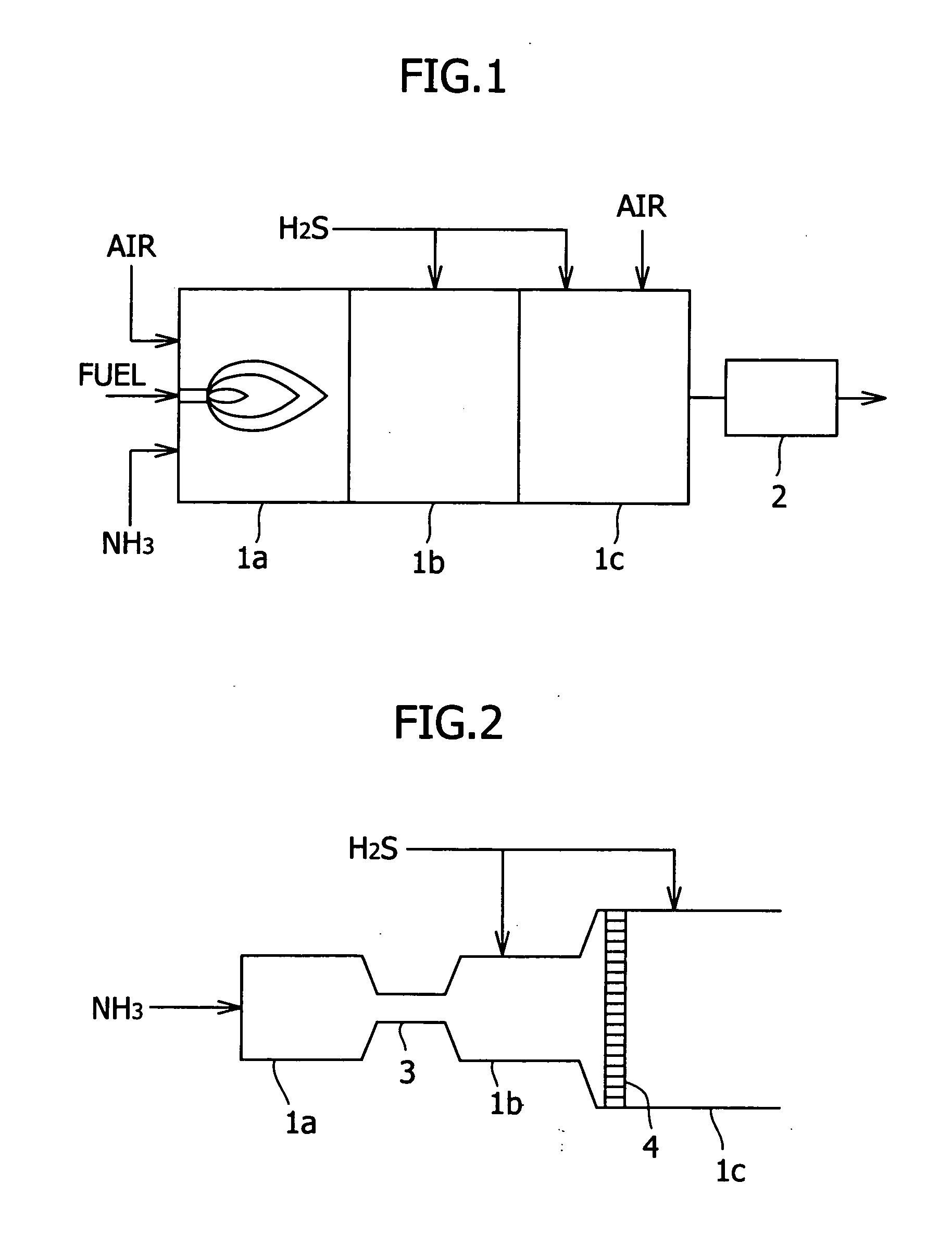 Gas combustion treatment method and apparatus therefor