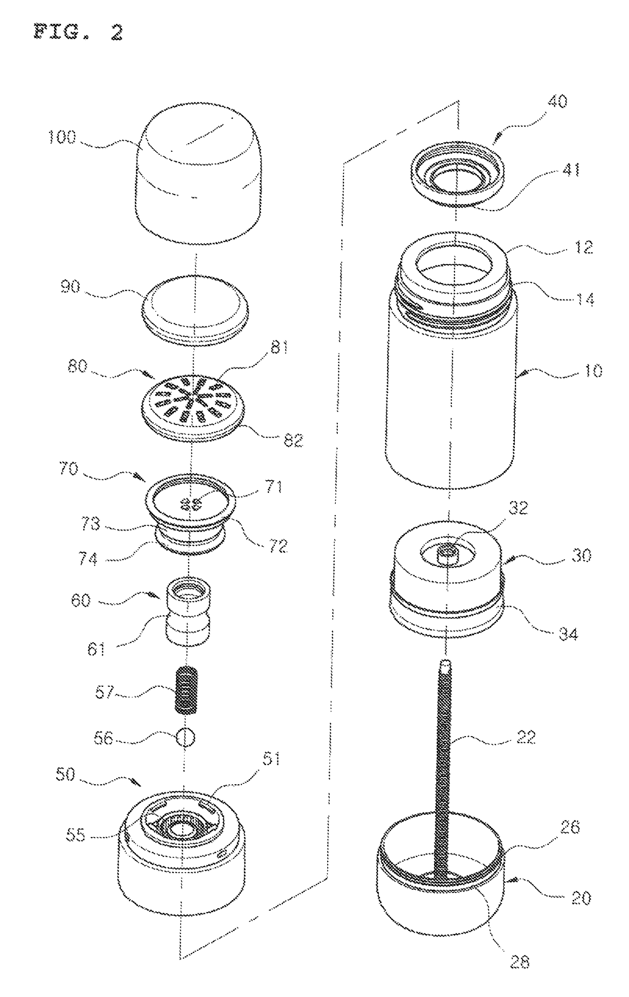 Liquid content container comprising tension member