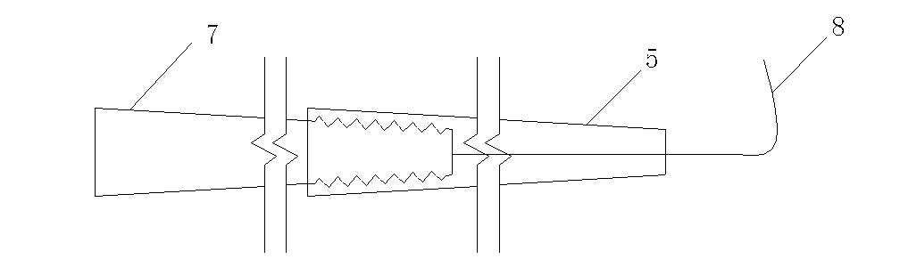 Cast-in-place X-shaped tapered pile with threaded end and construction method of tapered pile