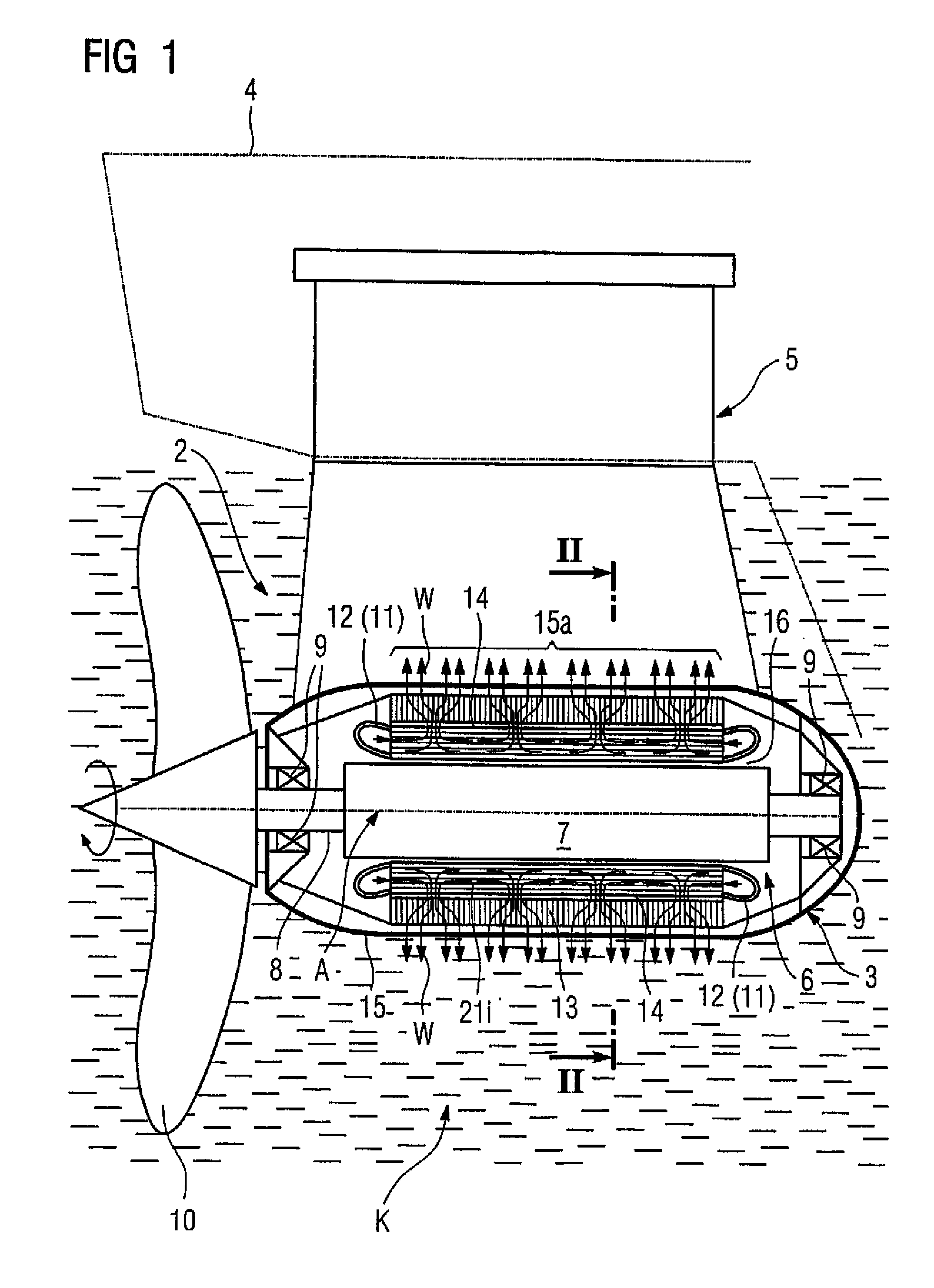 Ship propulsion system with cooling systems for the stator and rotor of the synchronous machine of the propulsion system