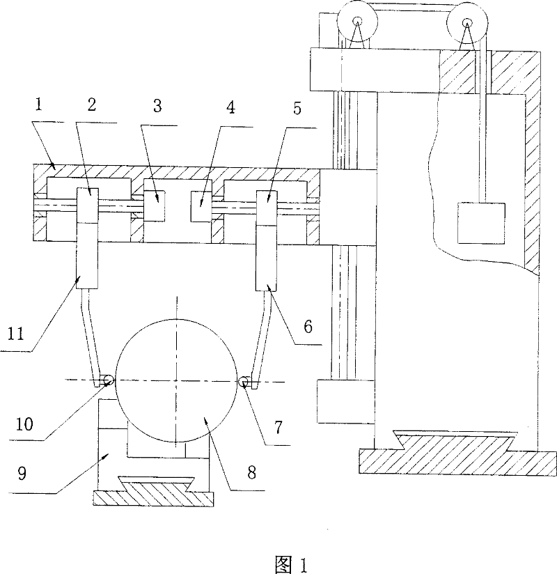 Method for measuring error of roller roundness and kinematic error of machine tool main axle using antipodal two points six positions