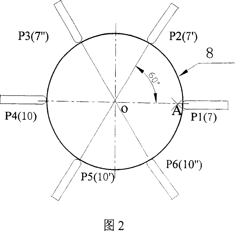 Method for measuring error of roller roundness and kinematic error of machine tool main axle using antipodal two points six positions