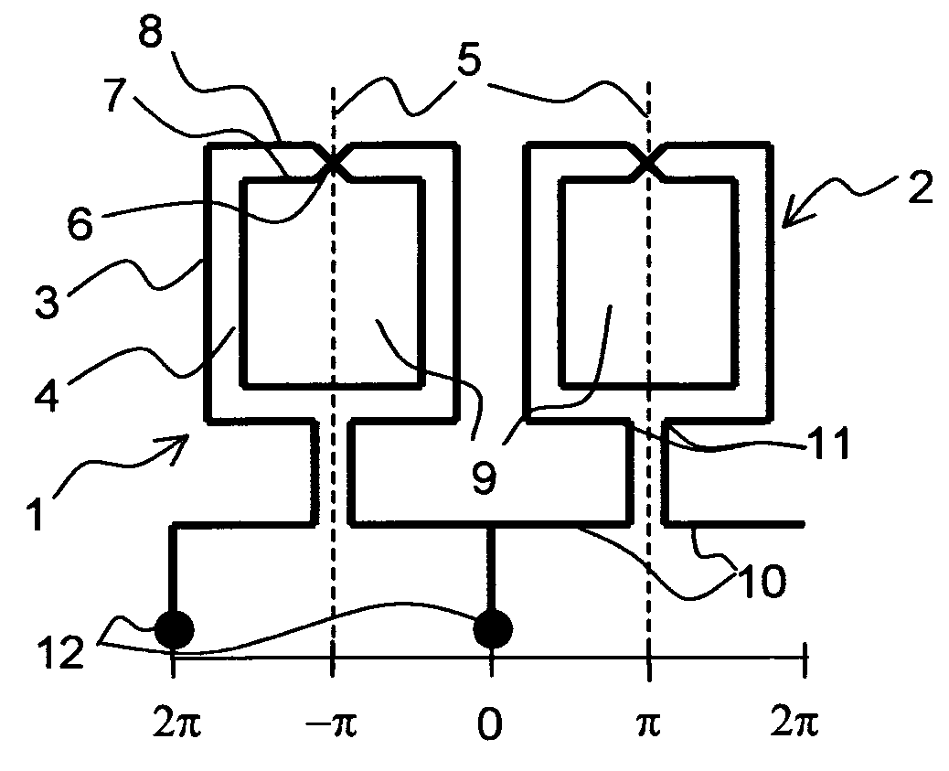 Electrically symmetric NMR coils with a plurality of windings connected in series