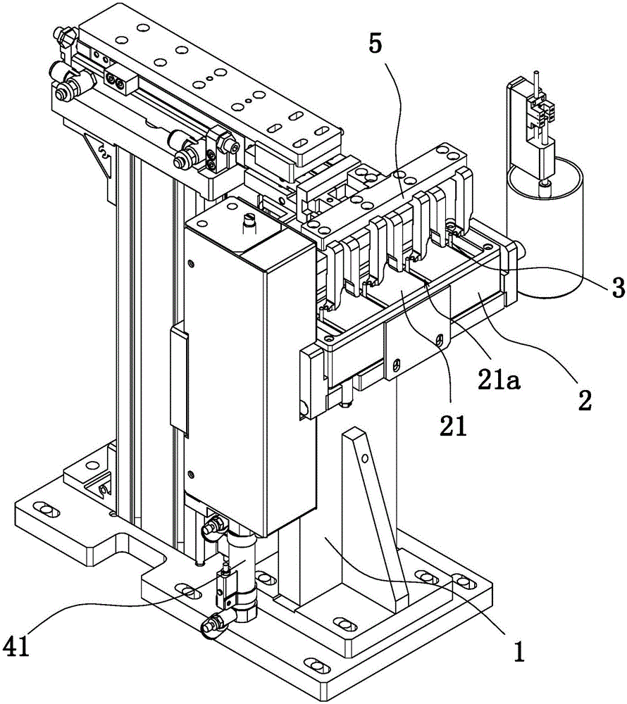 Adhesive applying device for medical accessory assembly machine