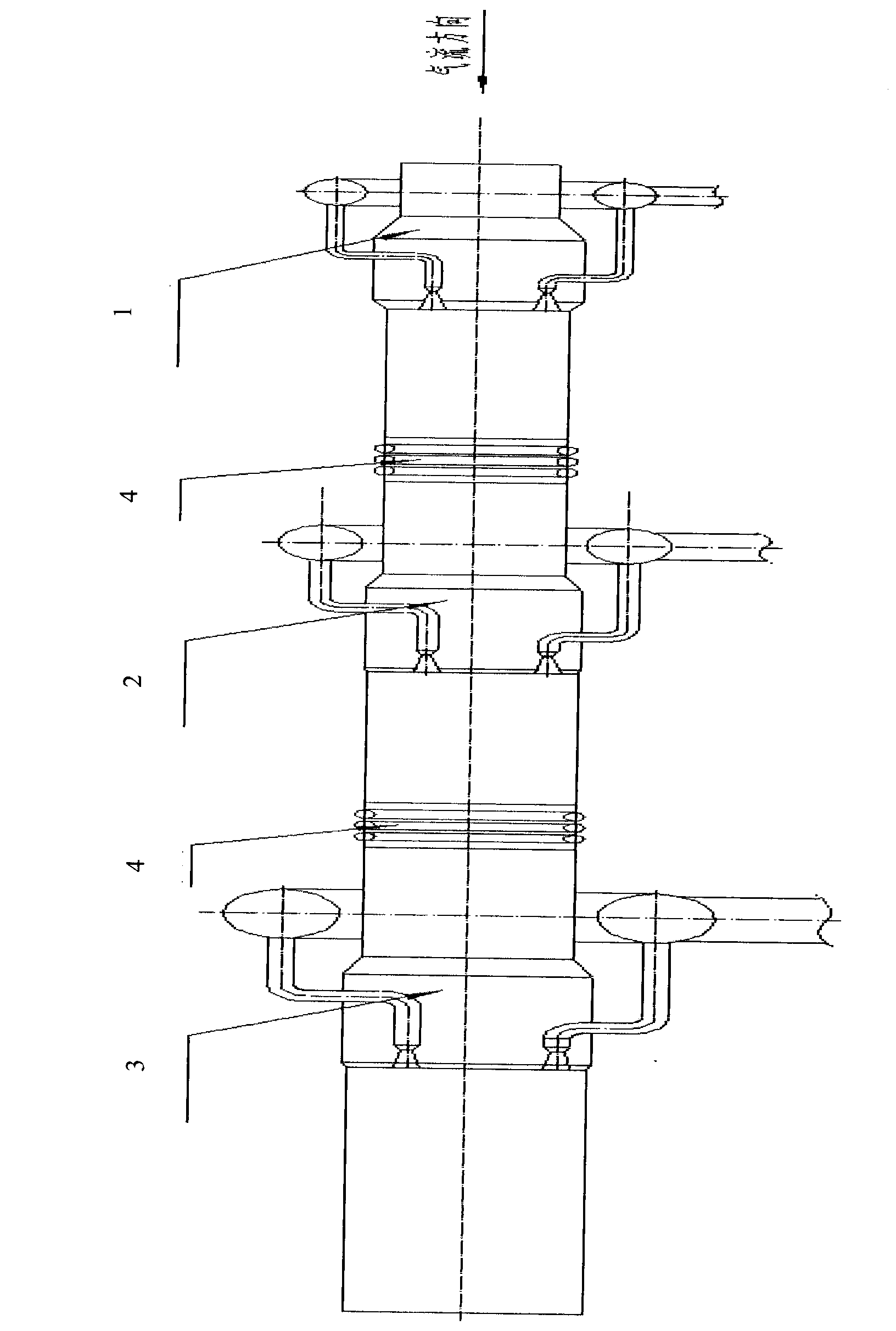 Three-level multi-spray-pipe central ejector