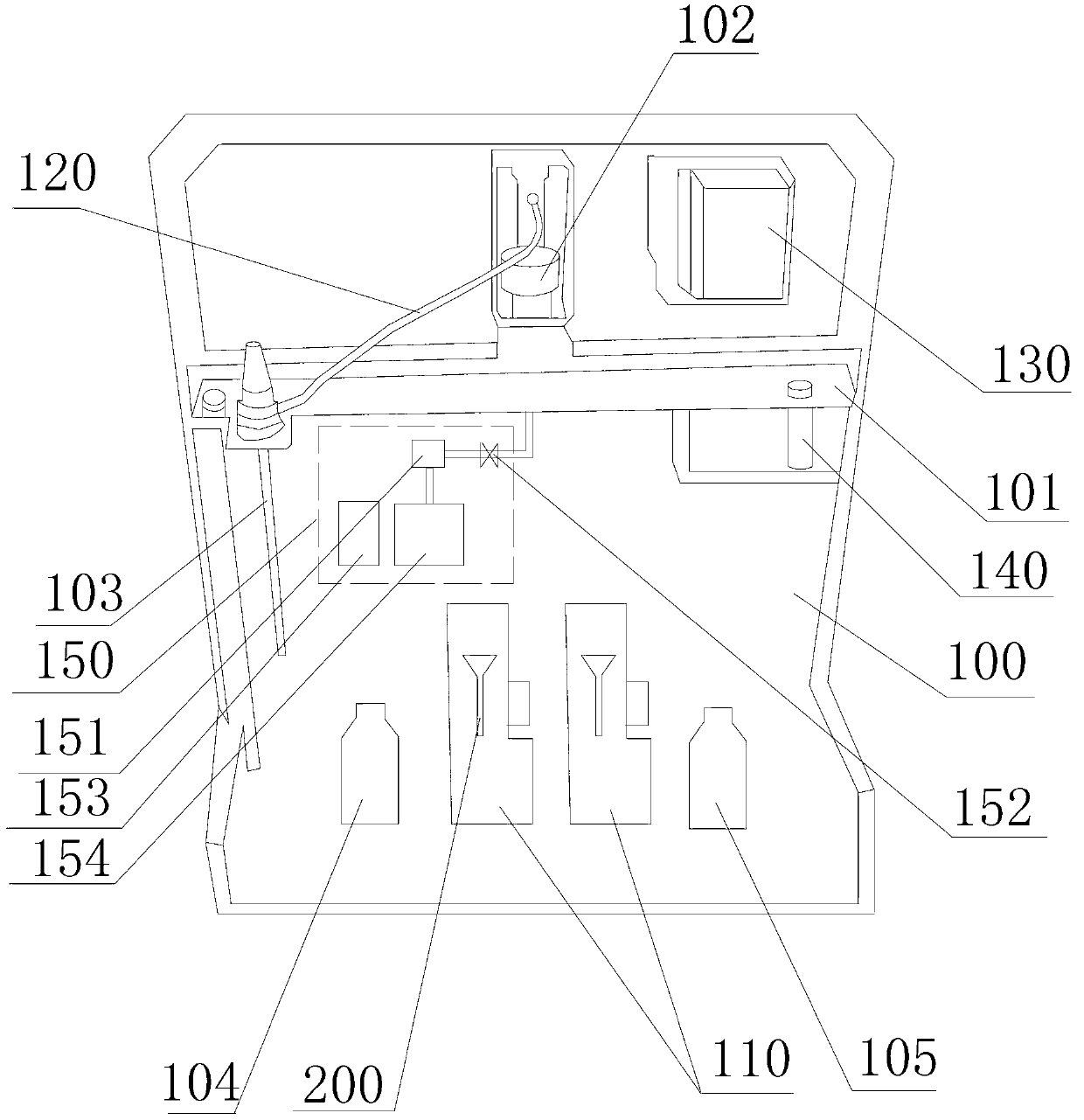 Full-automatic external detection equipment and method for measuring specific egg white by turbidimetry