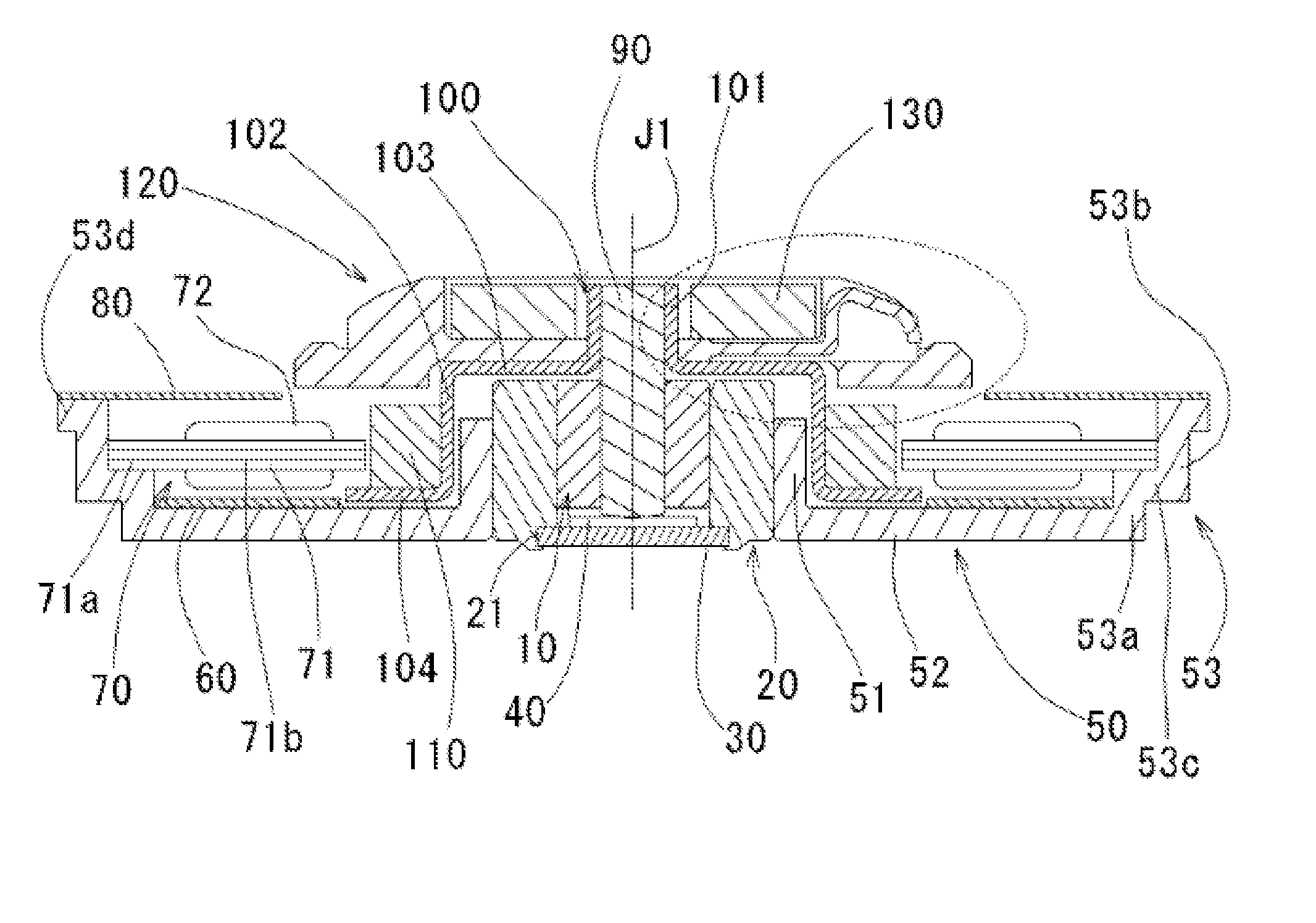 Disk drive device having a motor, and manufacturing method of the motor